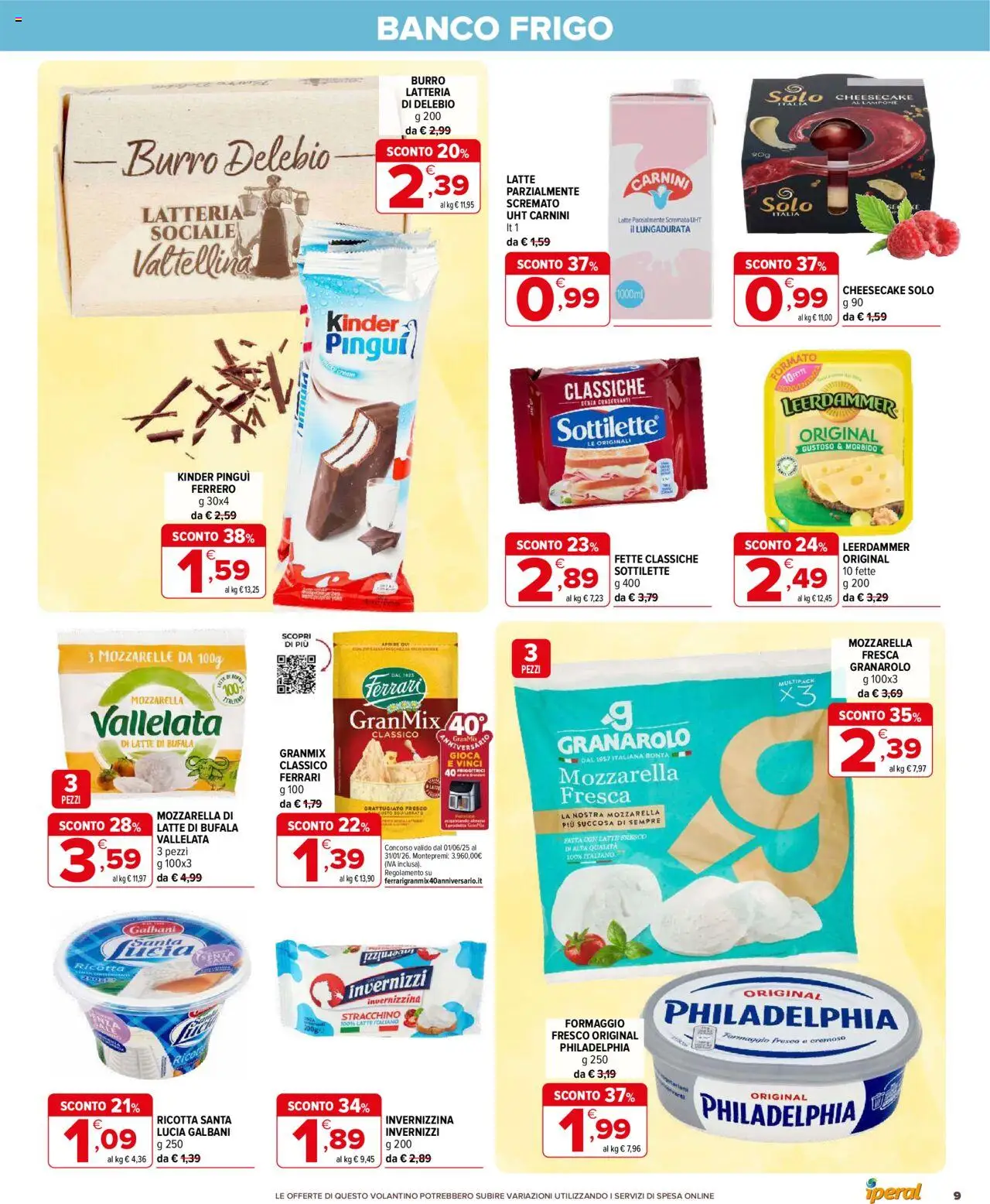 Volantino Iperal del 01.10.2025 | Pagina: 9 | Prodotti: Mozzarella, Latte, Formaggio, Latte parzialmente scremato