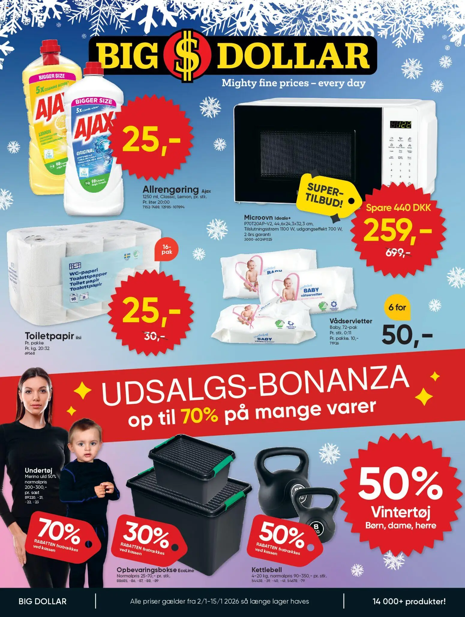 Bigdollar tilbudsavis – gyldig fra 02.01.2026 | Side: 1 | Produkter: Toilet, Undertøj