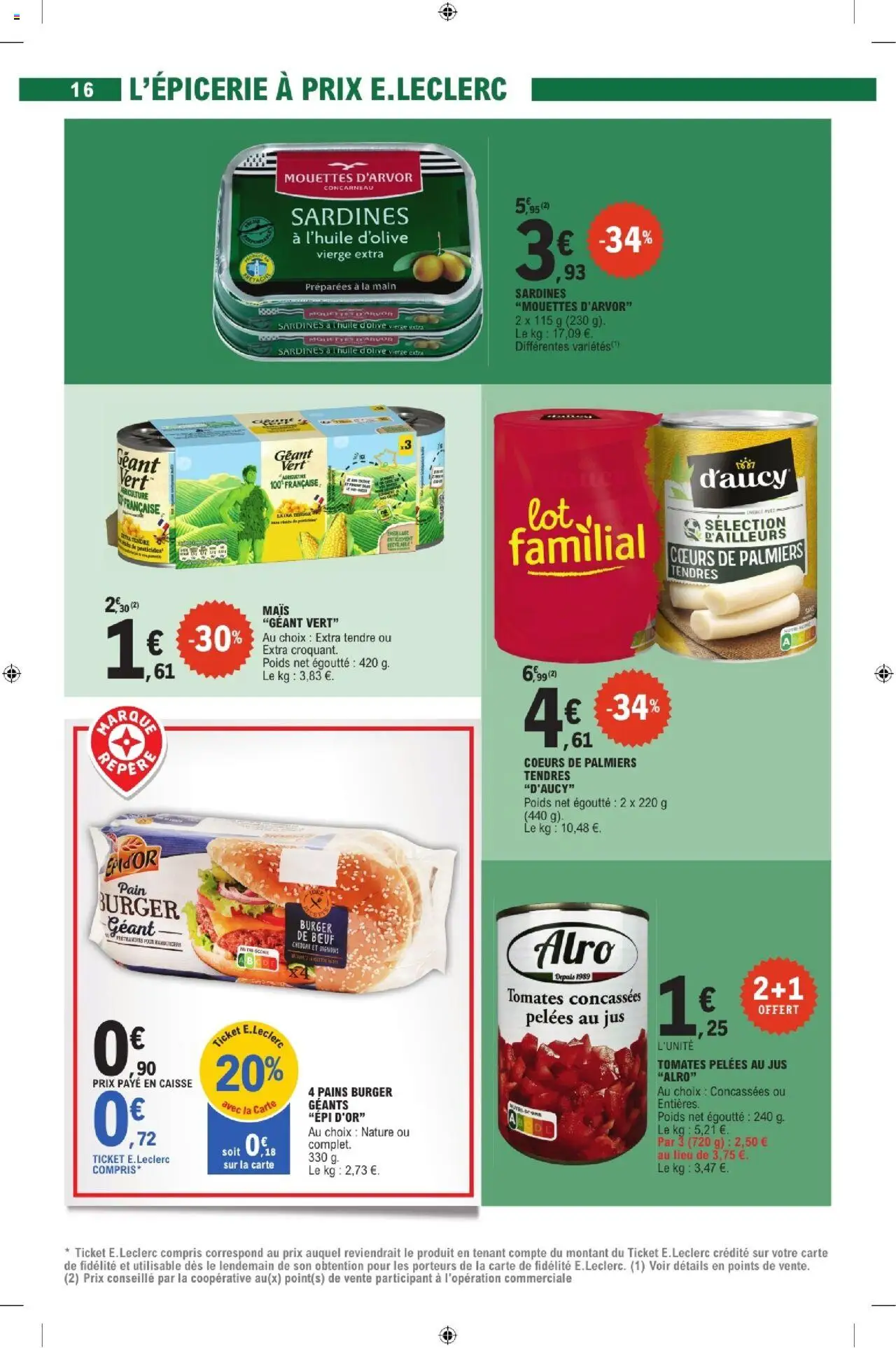  | Page: 16 | Produits: Pain, Jus, Tomates, Oignons