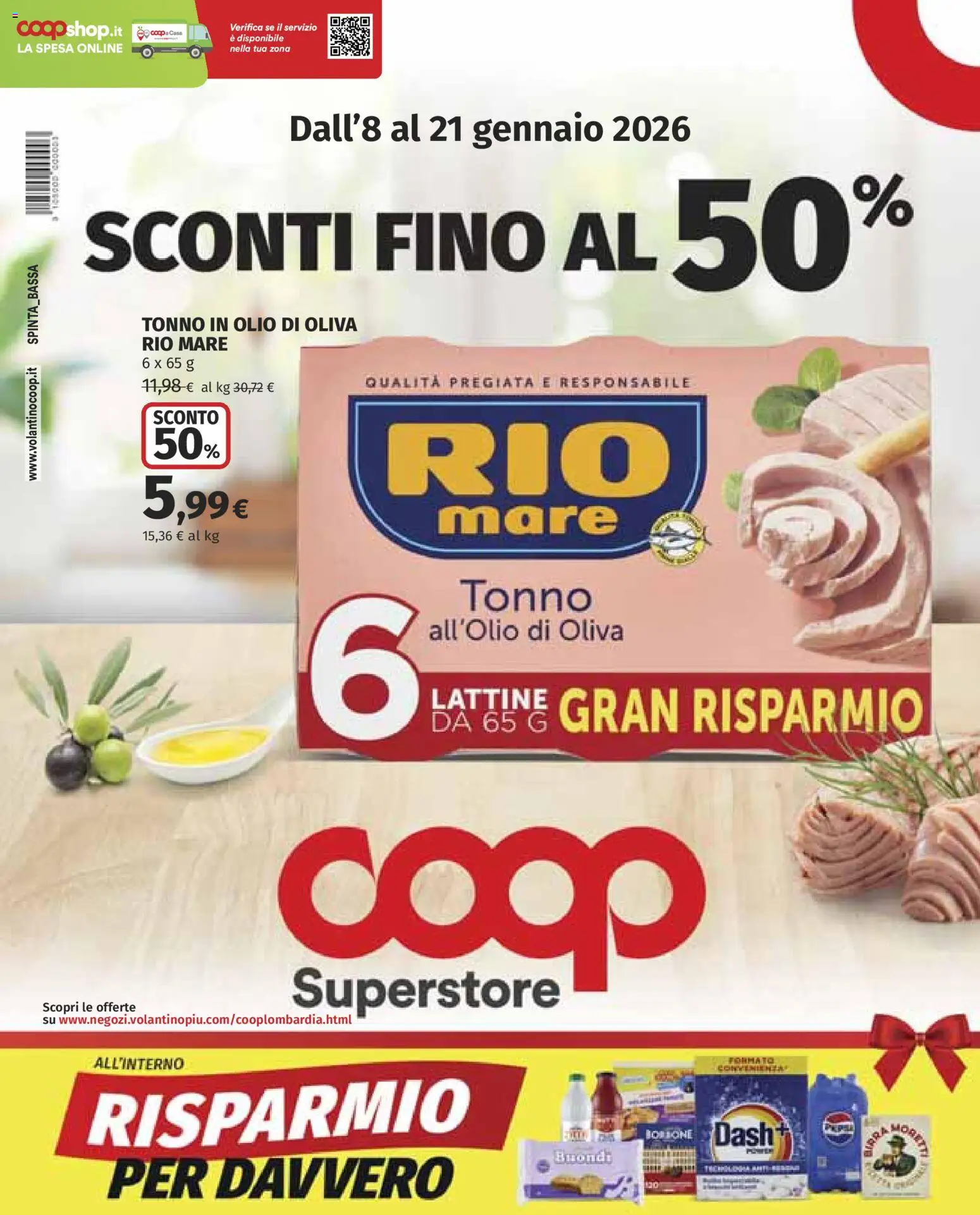 Volantino COOP del 08.01.2026 | Pagina: 1 | Prodotti: Olio, Tonno, Olio di Oliva