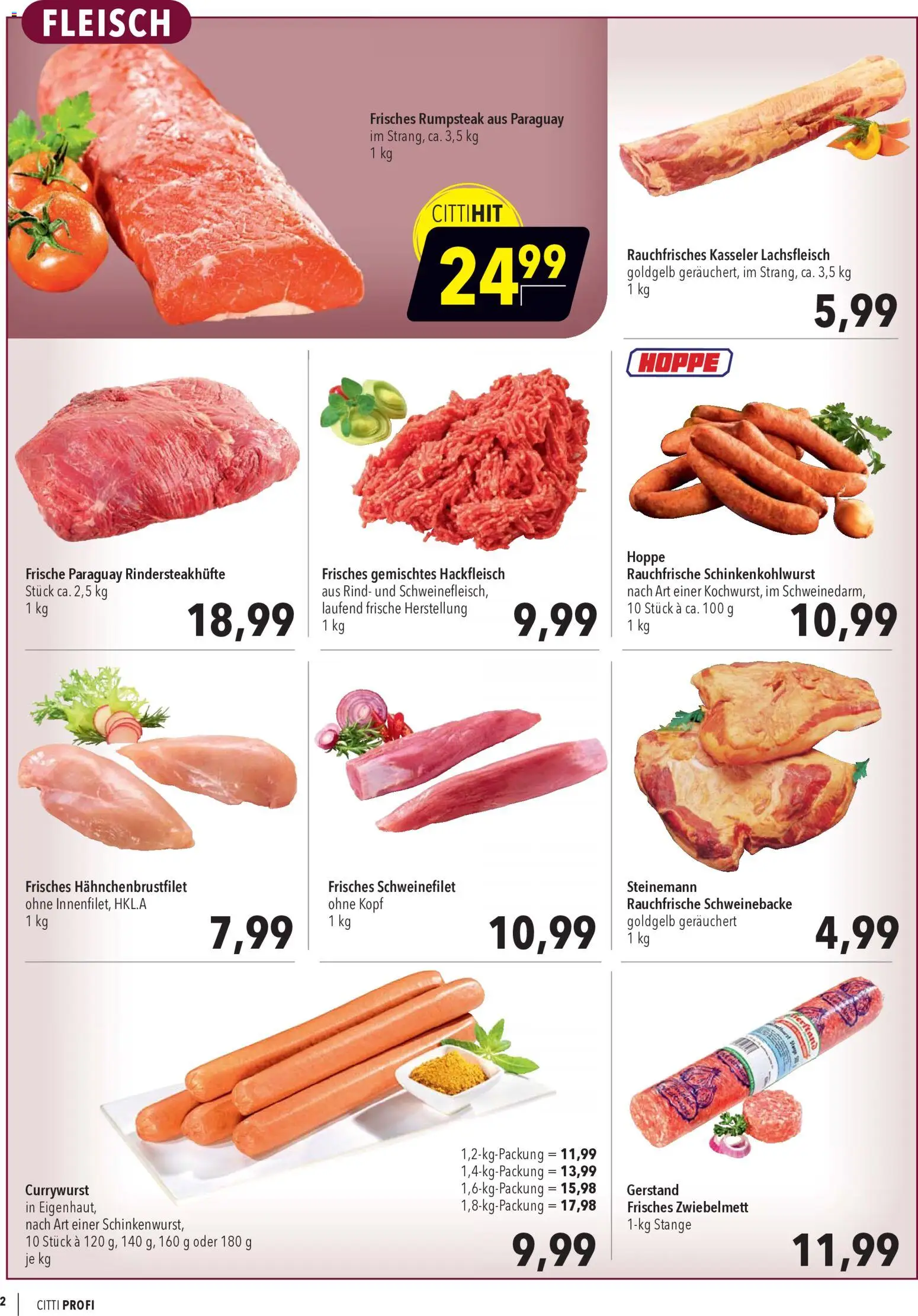 CITTI Markt Aktuelle Angebote für Profis – gültig ab 17.12.2025 | Seite: 2 | Produkte: Rumpsteak, Schweinefilet, Fleisch, Hackfleisch