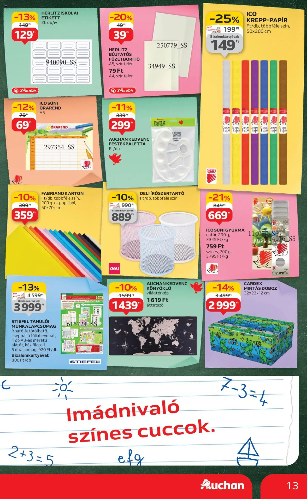 Auchan akciós ujság - amely érvényes a következő dátumtól: 07.08.2025 | Oldal: 13 | Termékek: Gyurma, Doboz