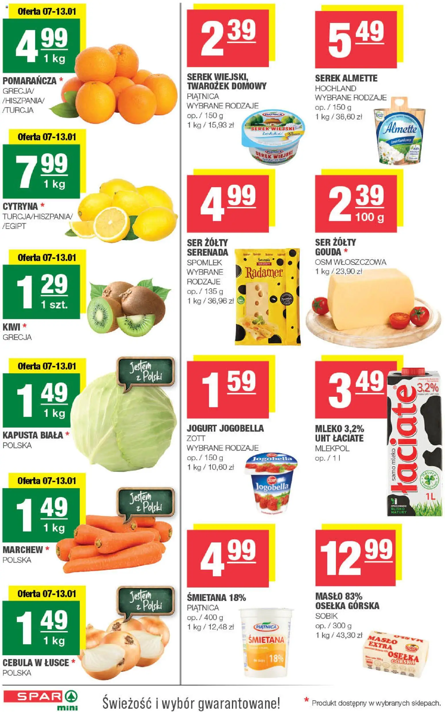 Spar Gazetka - Mini od 07.01.2026 | Strona: 2 | Produkty: Kapusta, Osełka, Serek wiejski, Mleko