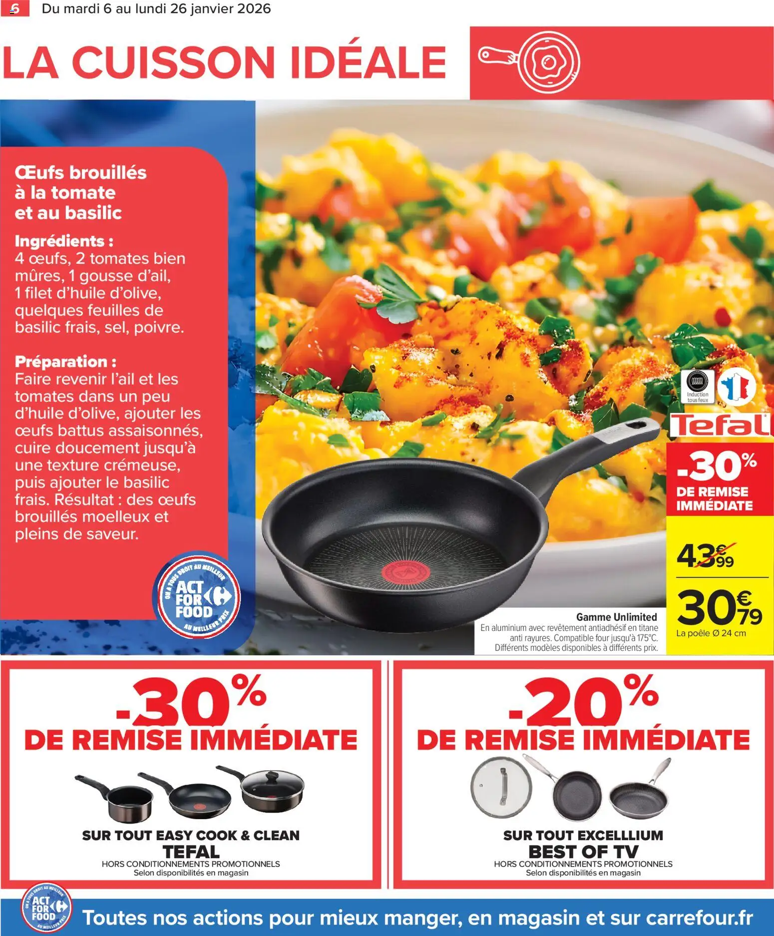 {H1} | Page: 6 | Produits: Four, Poêle, Œufs, Tomates