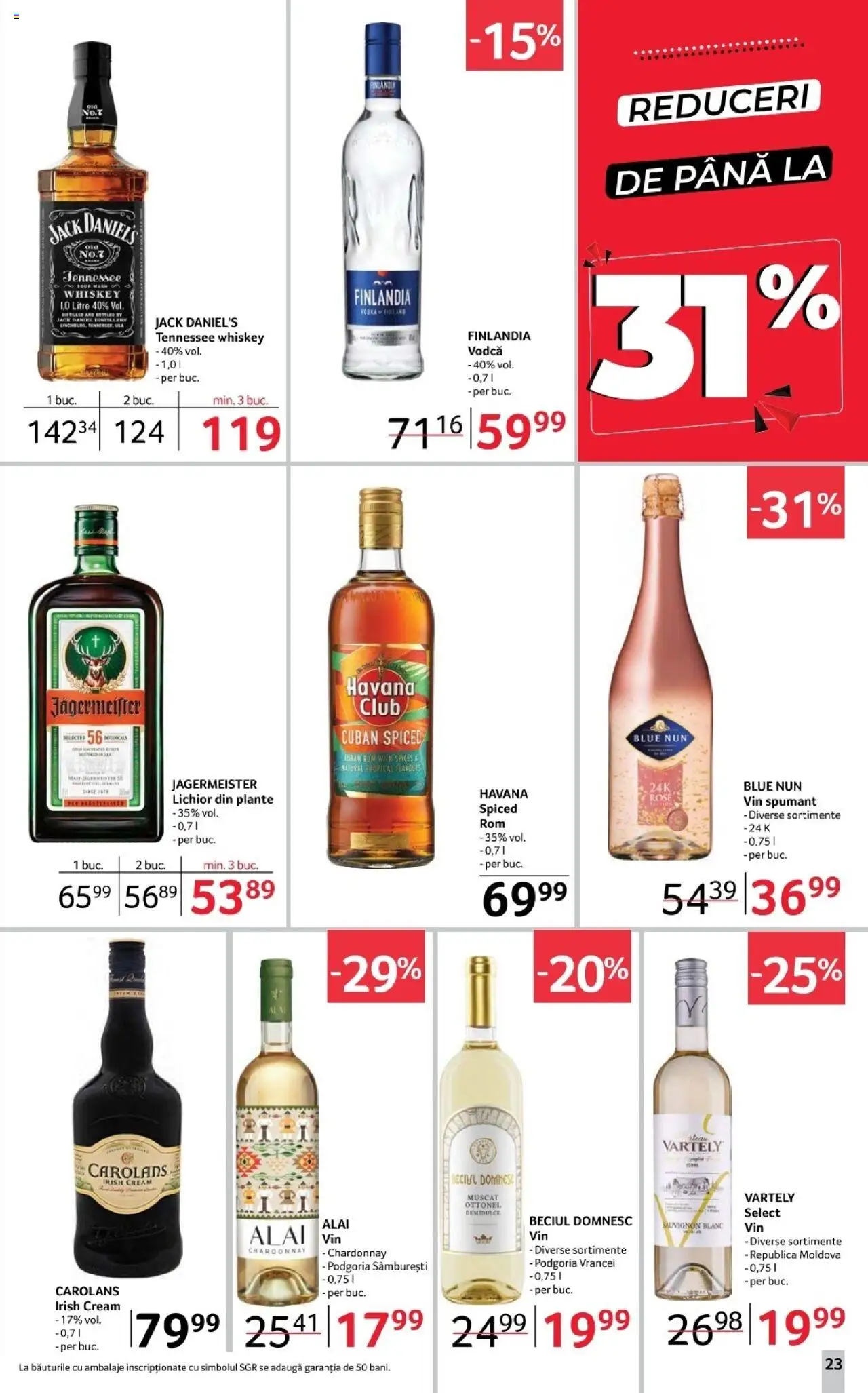 Noul catalog Selgros – valabil de la 17.10.2025 | Pagină: 23 | Produse: Su ısıtıcı, Lichior, Vin, Rom