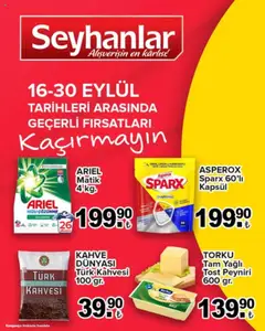 16.09.2025 tarihinden itibaren geçerli olan Seyhanlar Market kataloğu önizlemesi