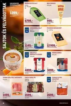 Metro - Borkatalógus - amely érvényes a következő dátumtól: 01.10.2025 | Oldal: 22 | Termékek: Sajtok, Pármai sonka, Sonka, Gorgonzola sajt