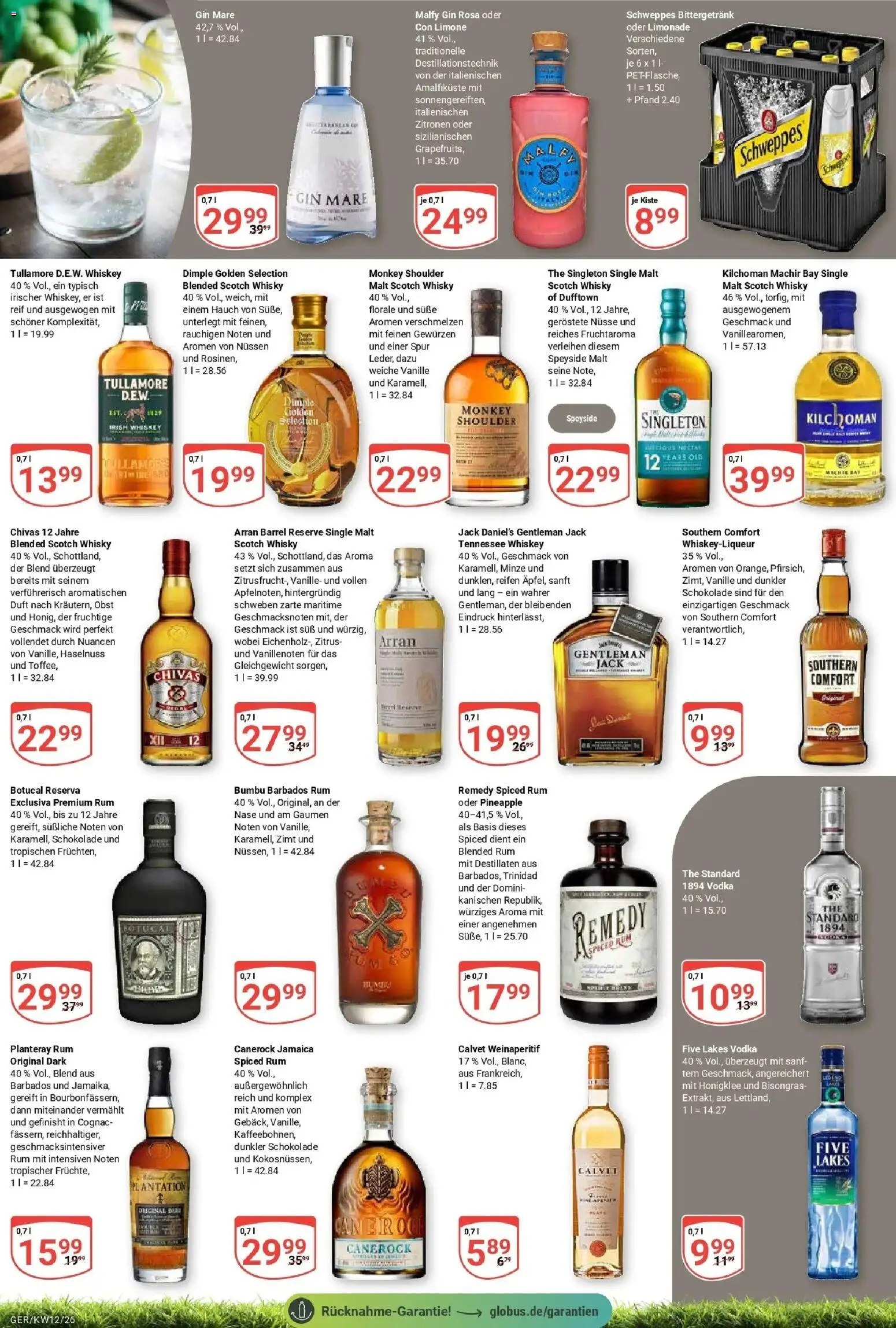 Globus prospekt Gera	 – gültig ab 15.03.2026 | Seite: 17 | Produkte: Schweppes, Obst, Southern comfort, Nüsse