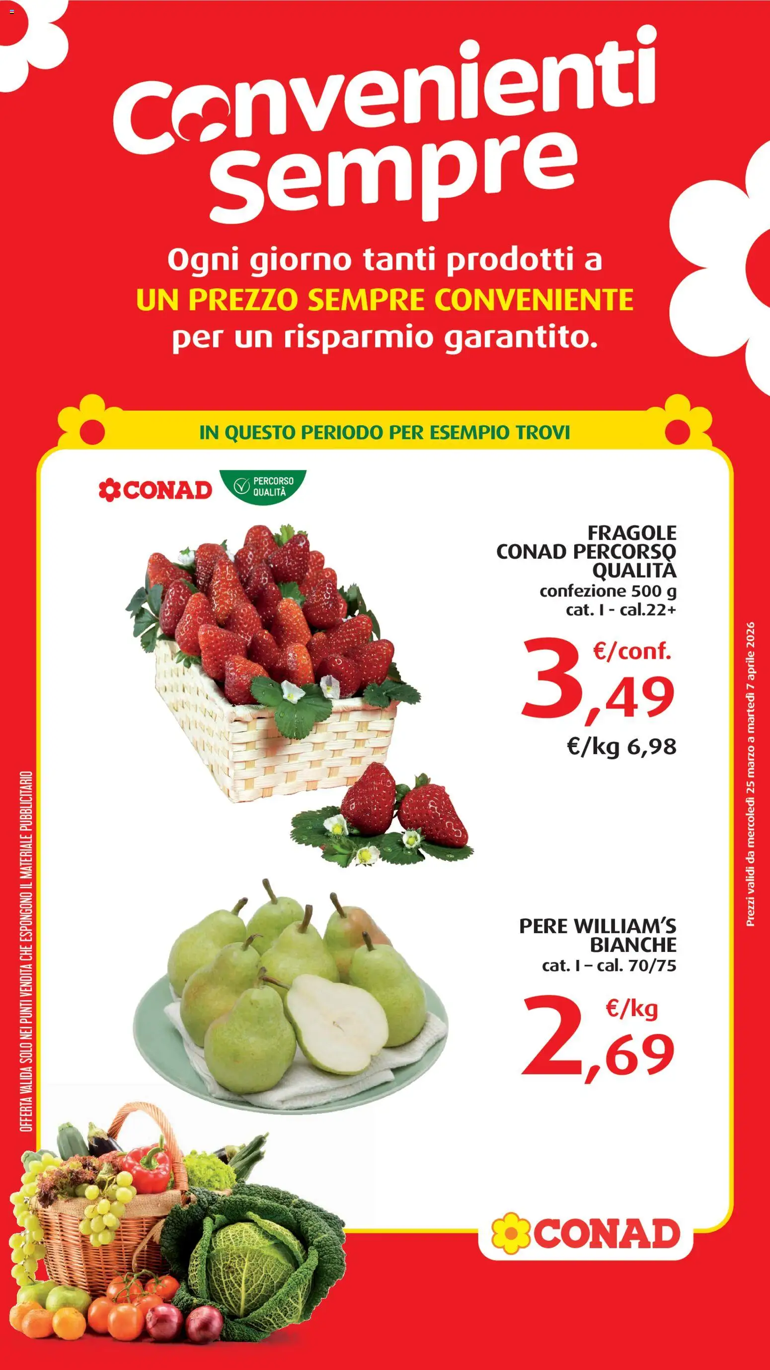 Volantino Conad del 25.03.2026 | Pagina: 1 | Prodotti: Fragole