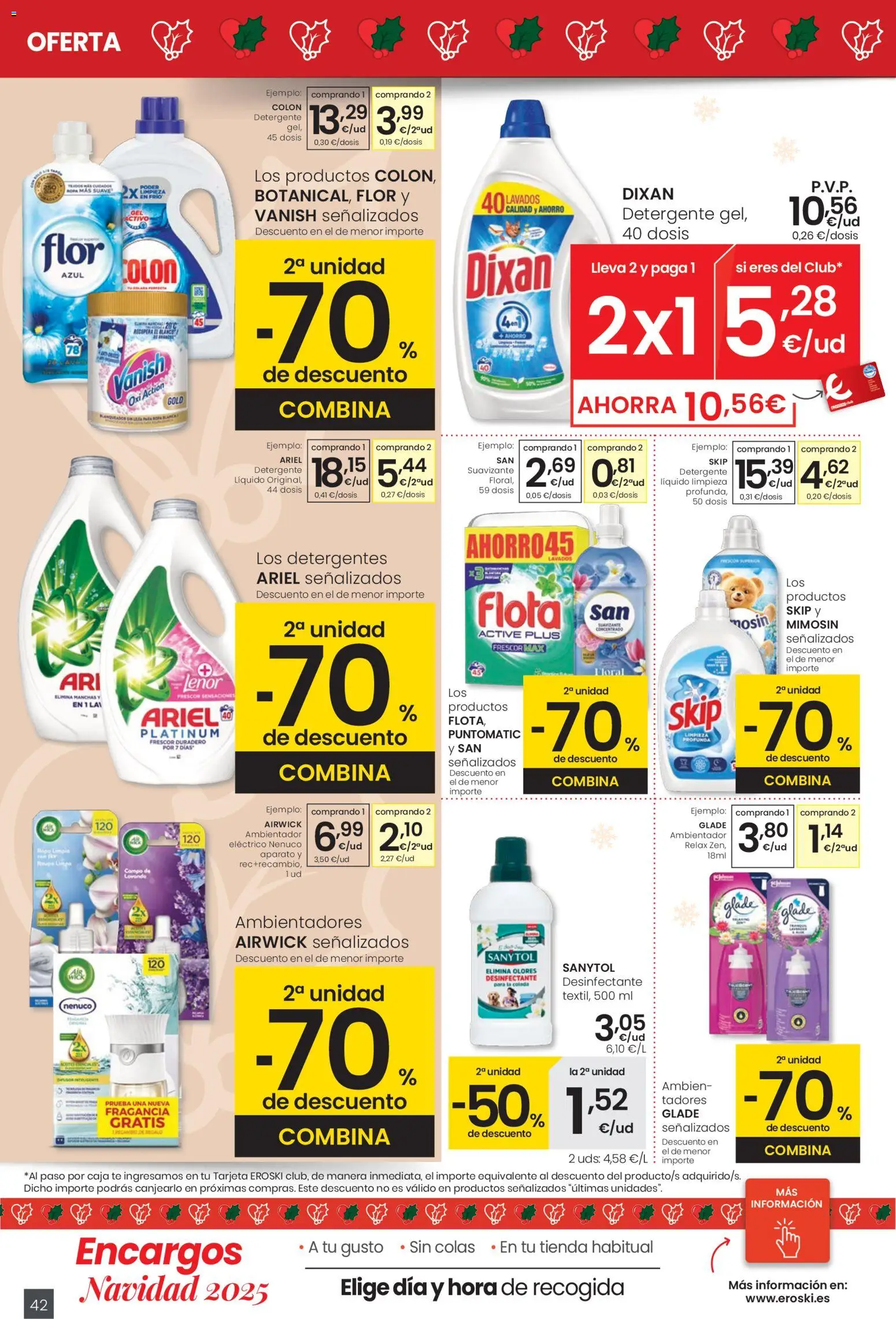 Eroski - Center │ válido desde el 18.12.2025 | Página: 42 | Productos: Fragancia, Detergente, Ropa, Caja