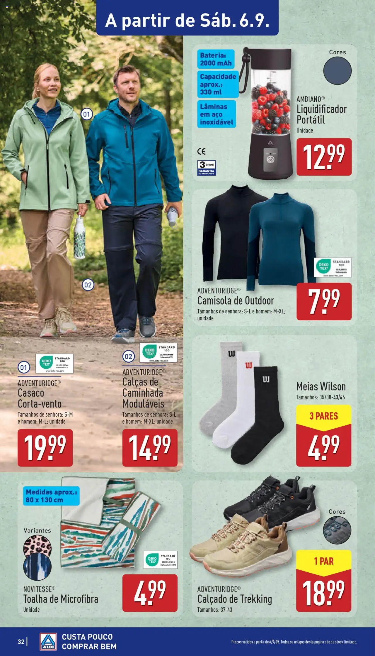 Aldi folheto │ válido de 01.09.2025 | Página: 32 | Produtos: Casaco, Bateria, Camisola, Meias