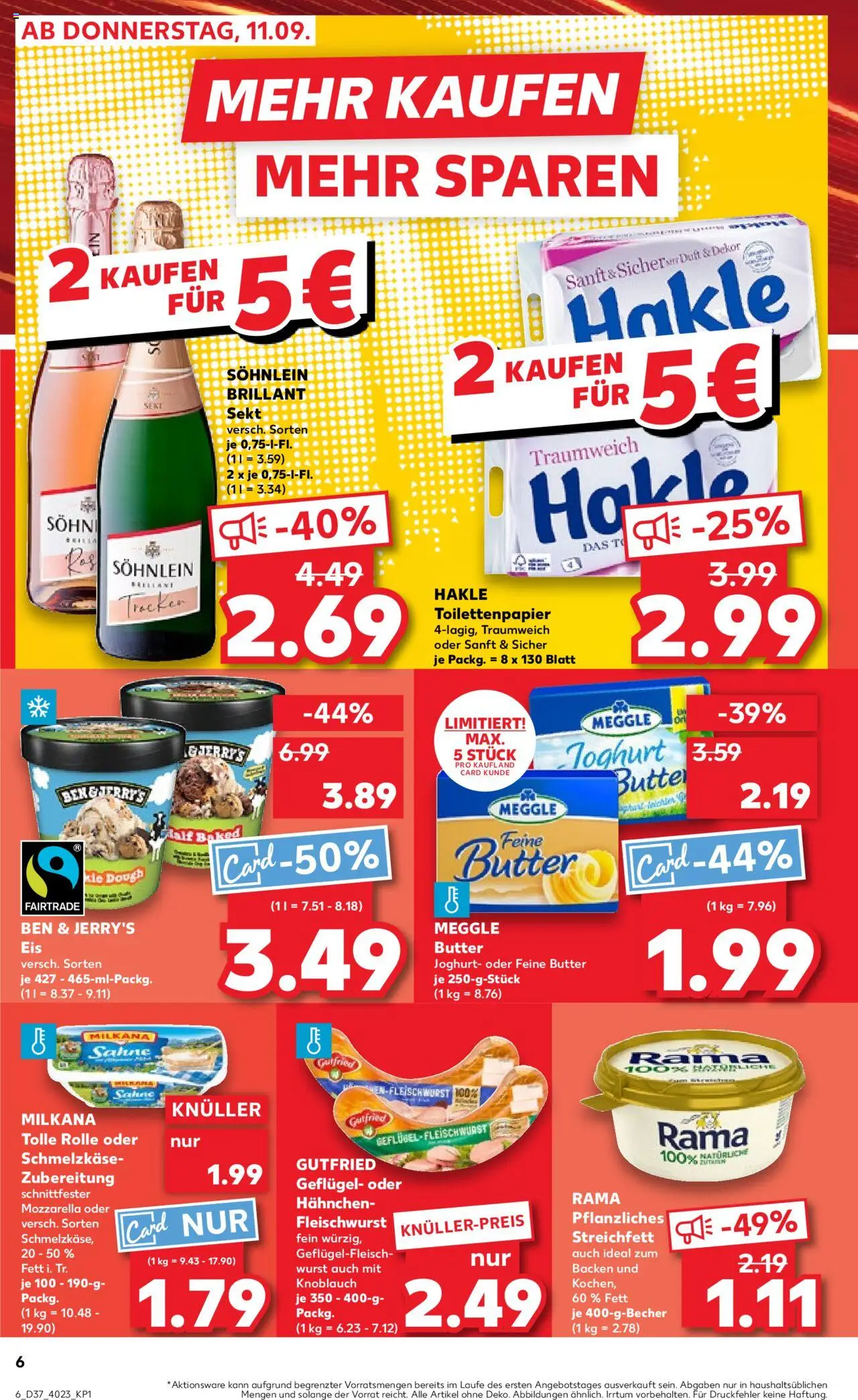 Kaufland prospekt Rostock	 – gültig ab 11.09.2025 | Seite: 6 | Produkte: Rama, Joghurt, Wurst, Knoblauch