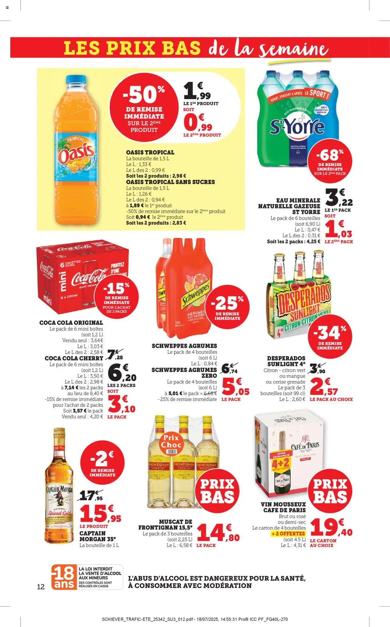  | Page: 12 | Produits: Citron vert, Eau minérale naturelle, Captain Morgan, Coca cola