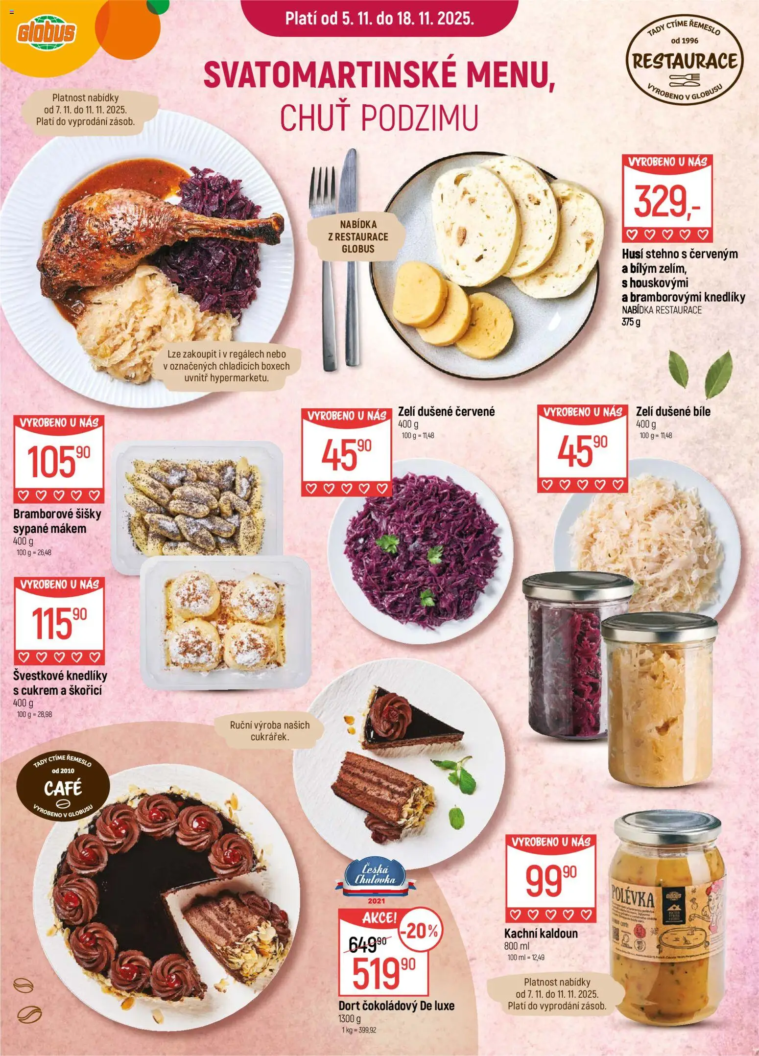 Globus leták - Liberec od 05.11.2025 | Strana: 11 | Produkty: Globus, Zelí, Dort
