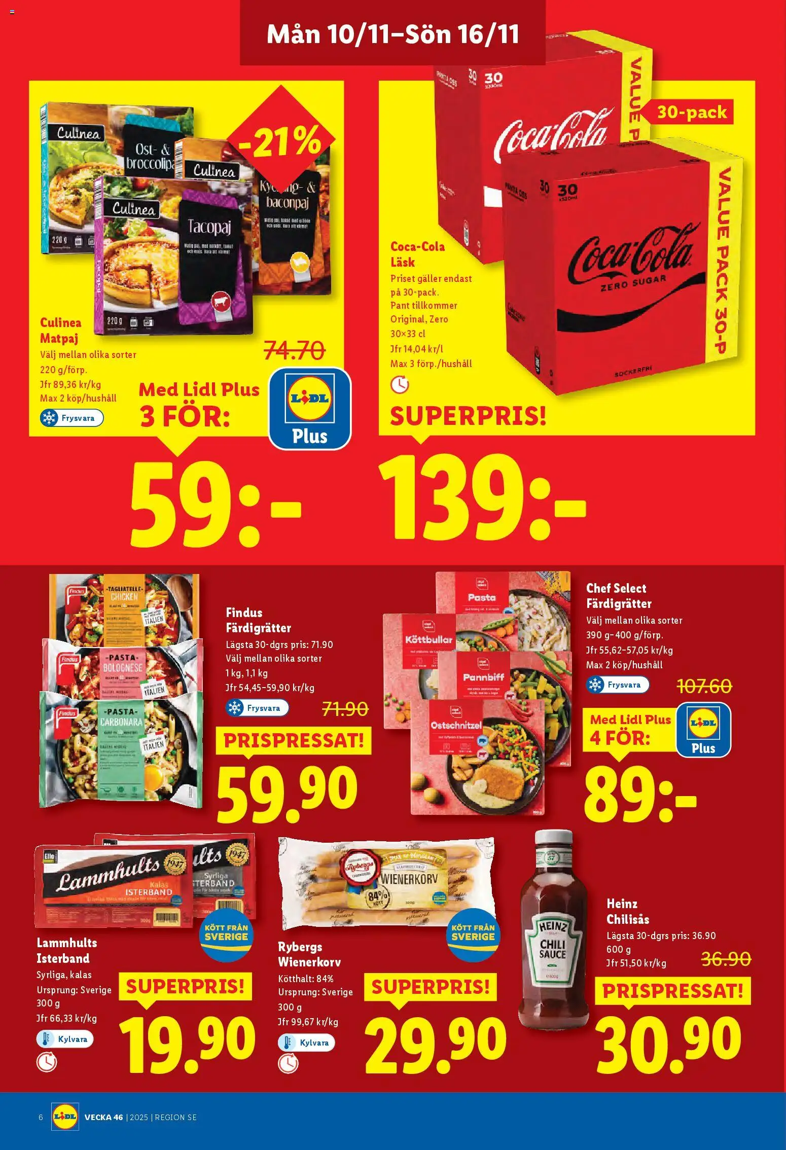 Lidl reklamblad aktuell från 10.11.2025 | Sida: 6 | Produkter: Köttbullar, Galler, Chili, Wienerkorv