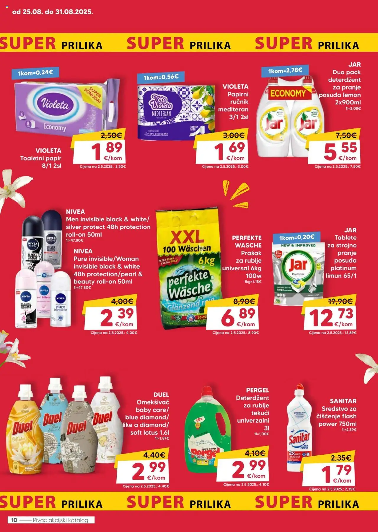 Pivac katalog | vrijedi od 25.08.2025 | Stranica: 10 | Proizvodi: Toaletni papir, Limun, Nivea, Violeta
