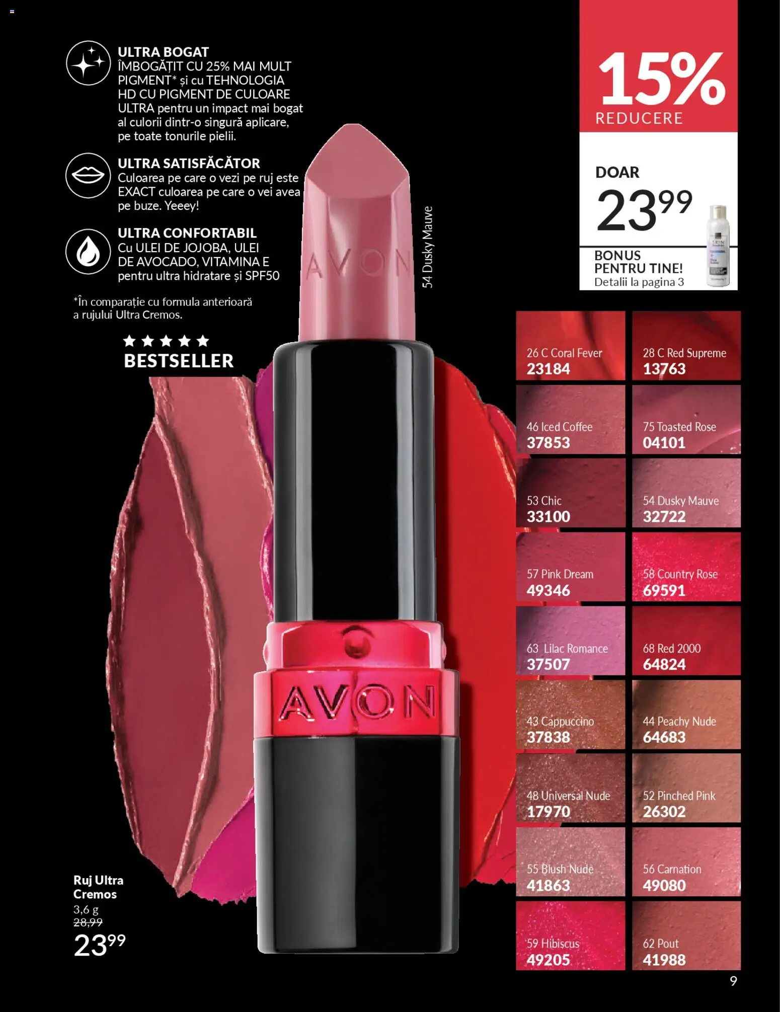 Noul catalog Avon – valabil de la 01.04.2026 | Pagină: 11 | Produse: Blush, Ruj, Peluş Köpek Yatağı, Ulei