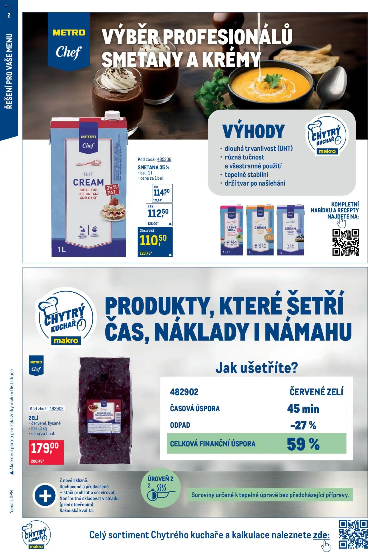 Makro leták - Gastronomie od 22.10.2025 | Strana: 2 | Produkty: Smetana, Zelí