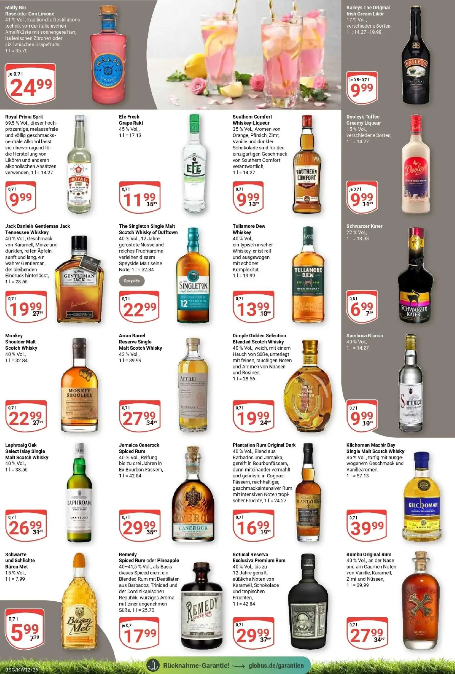 Globus prospekt Braunschweig	 – gültig ab 15.03.2026 | Seite: 19 | Produkte: Rum, Southern comfort, Nüsse, Whiskey