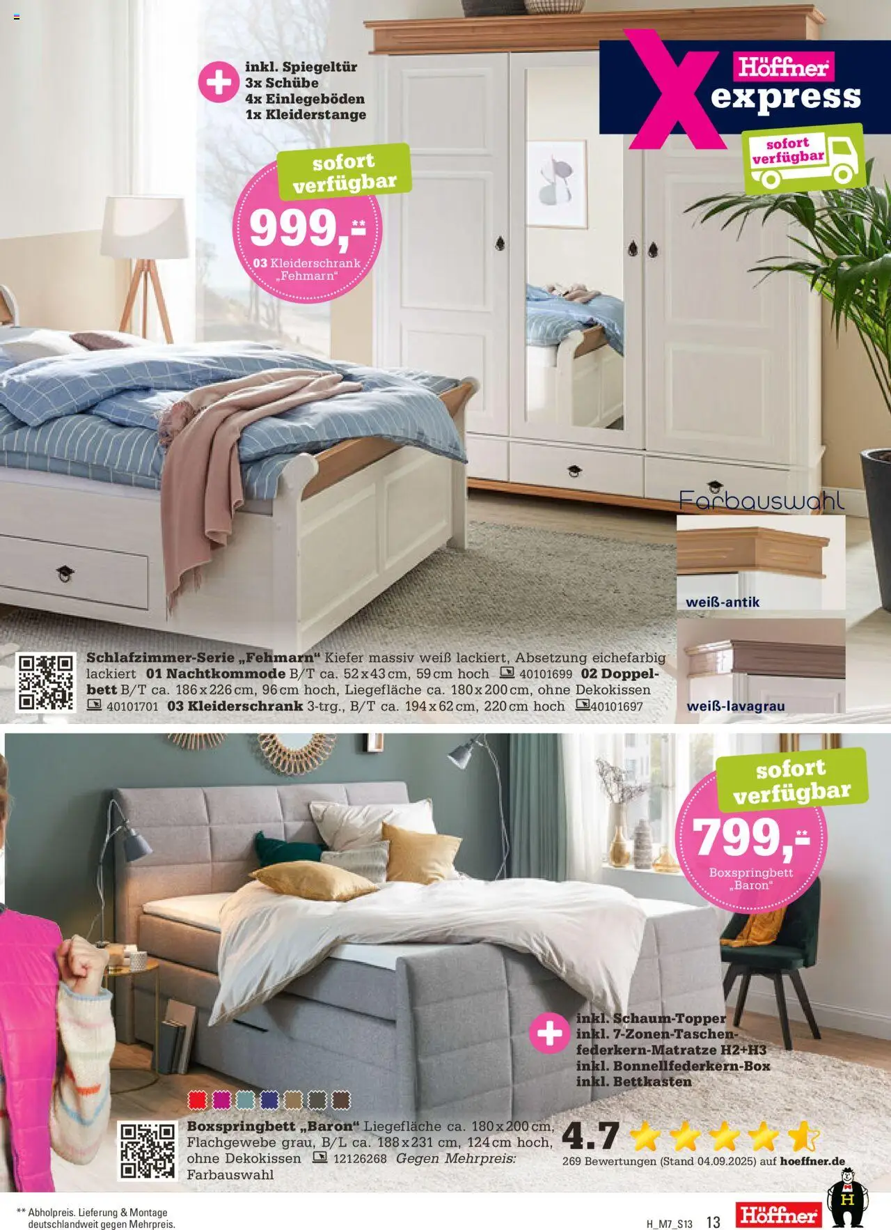 Höffner Prospekt 	 – gültig ab 15.10.2025 | Seite: 13 | Produkte: Bett, Kleiderschrank, Boxspringbett