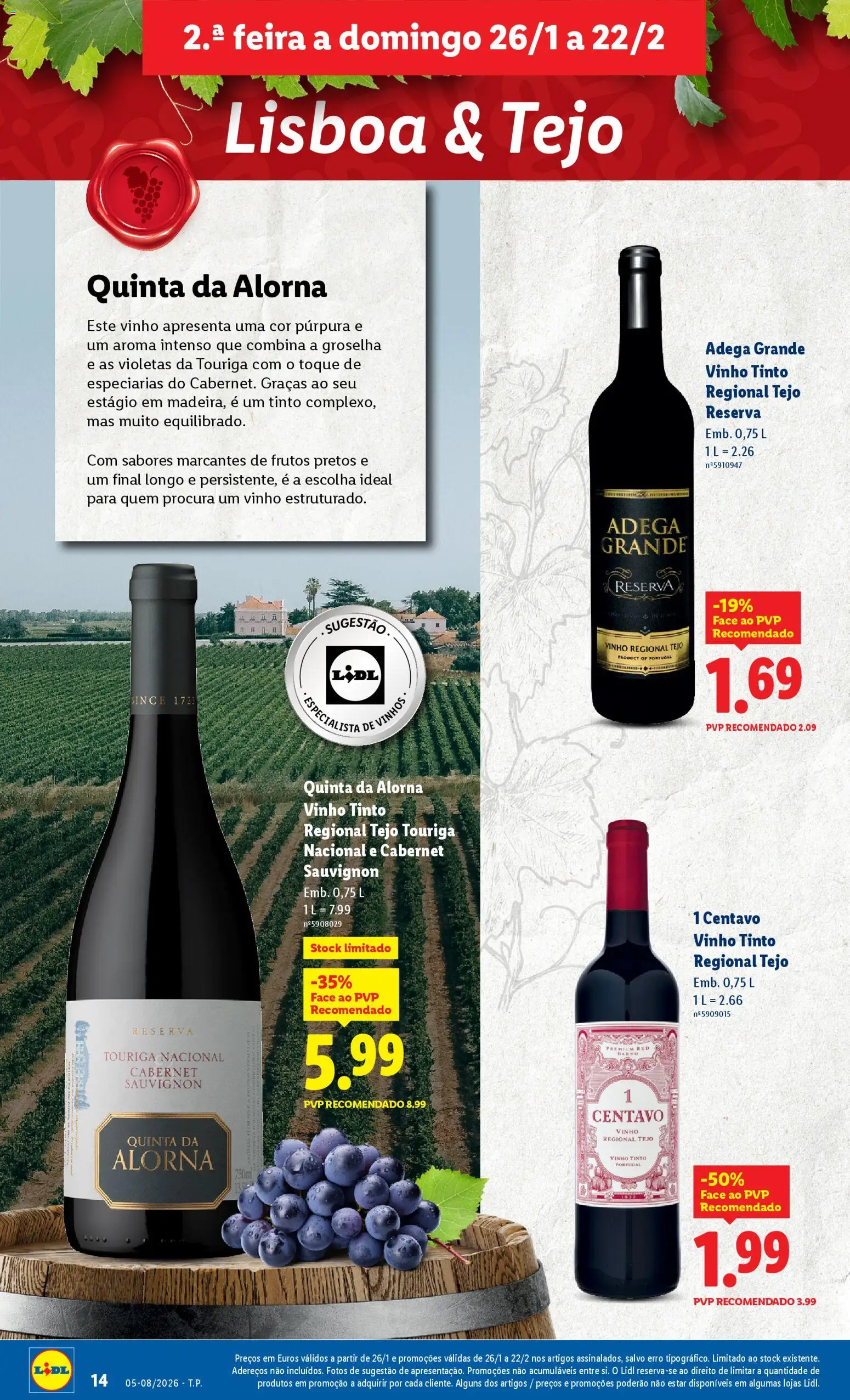 Lidl folheto │ válido de 26.01.2026 | Página: 14 | Produtos: Vinho, Vinho tinto