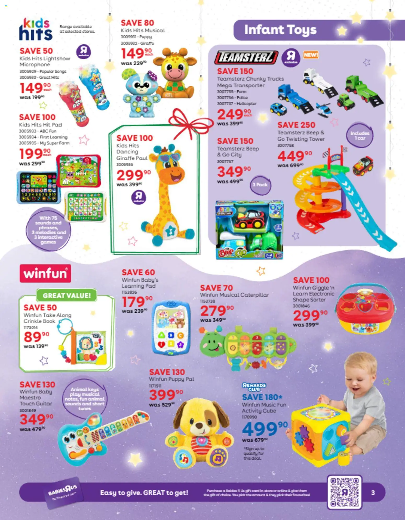 New Babies R Us catalogue – valid from 06.11.2025 | Page: 3 | Products: Gift card, Games, Microphone, Toys