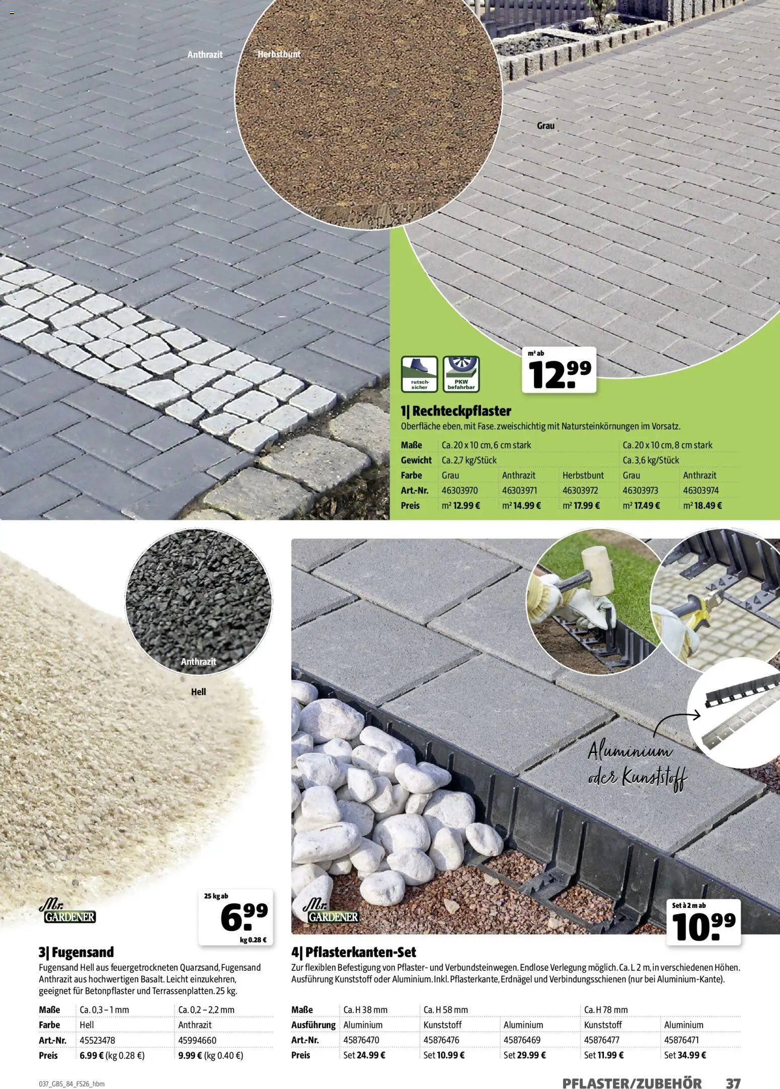 Hagebau Gartenbaustoffsortiment – gültig ab 02.03.2026 | Seite: 37 | Produkte: Gewicht