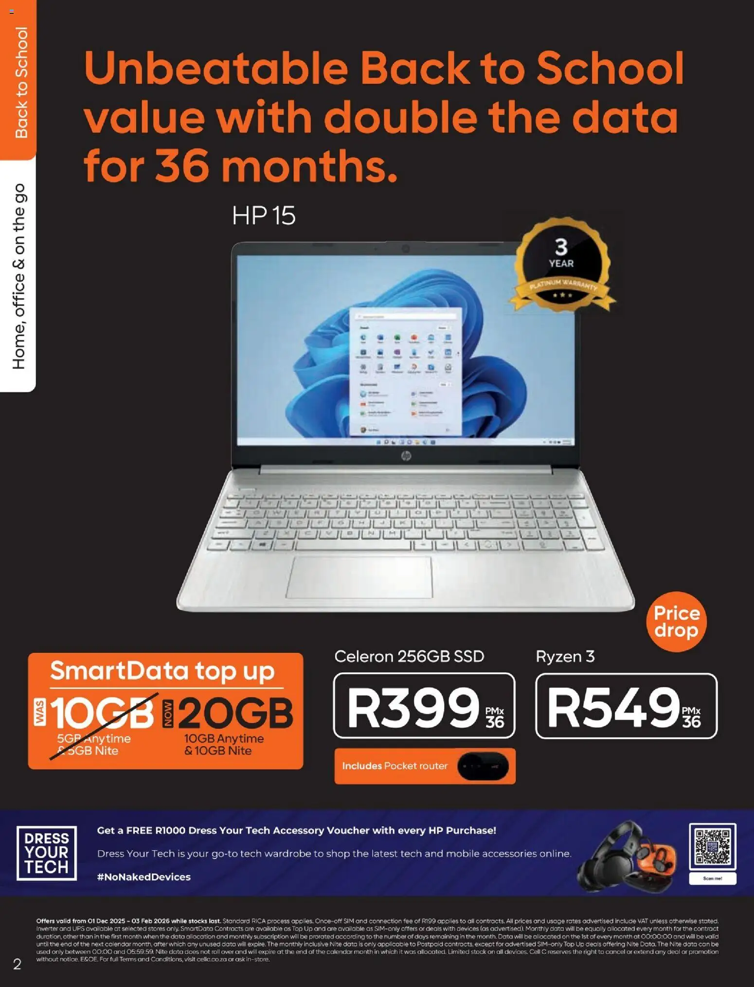 New Cell C catalogue – valid from 01.12.2025 | Page: 4 | Products: Data, Sim, Router, Wardrobe