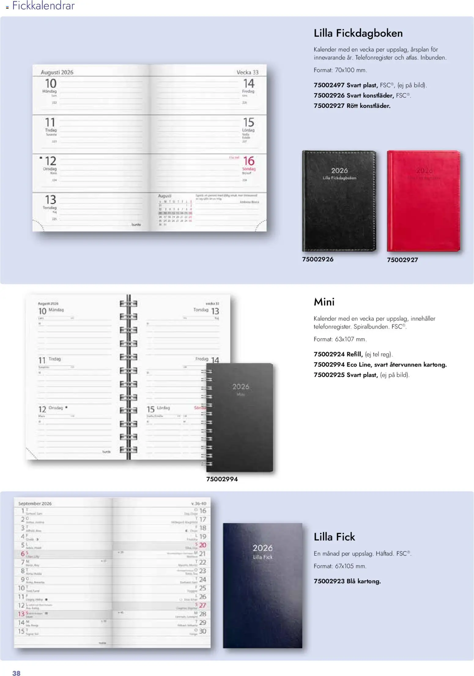 Lyreco reklamblad aktuell från 26.01.2026 | Sida: 38 | Produkter: Kalender