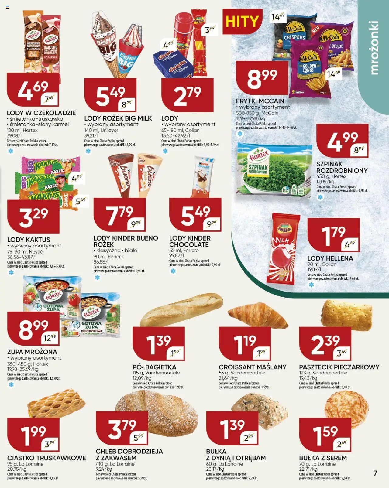 Chata Polska Gazetka od 13.08.2025 | Strona: 7 | Produkty: Szpinak, Big Milk, Bułka, Zupa