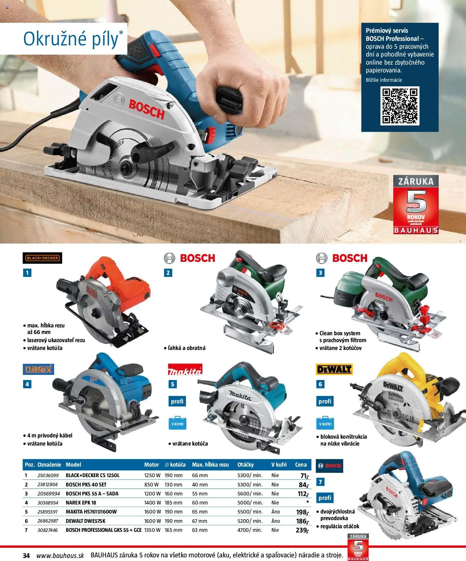 Nové Bauhaus akcie – leták je platný od 26.01.2026 | Strana: 34 | Produkty: Náradie, Bosch, Narex, Kábel