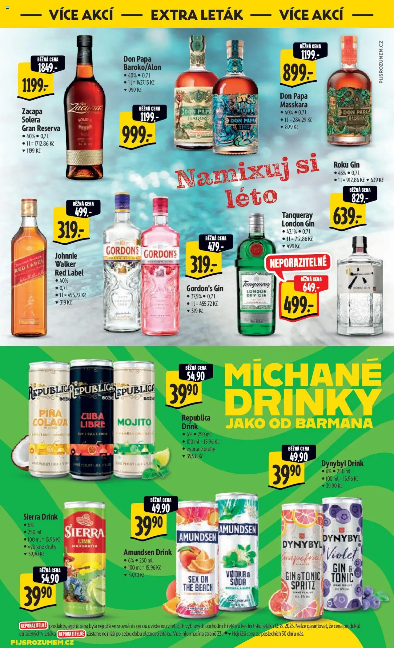 Albert leták - Hypermarket od 20.08.2025 | Strana: 52 | Produkty: Piña colada, Tonic, Republica, Dry gin