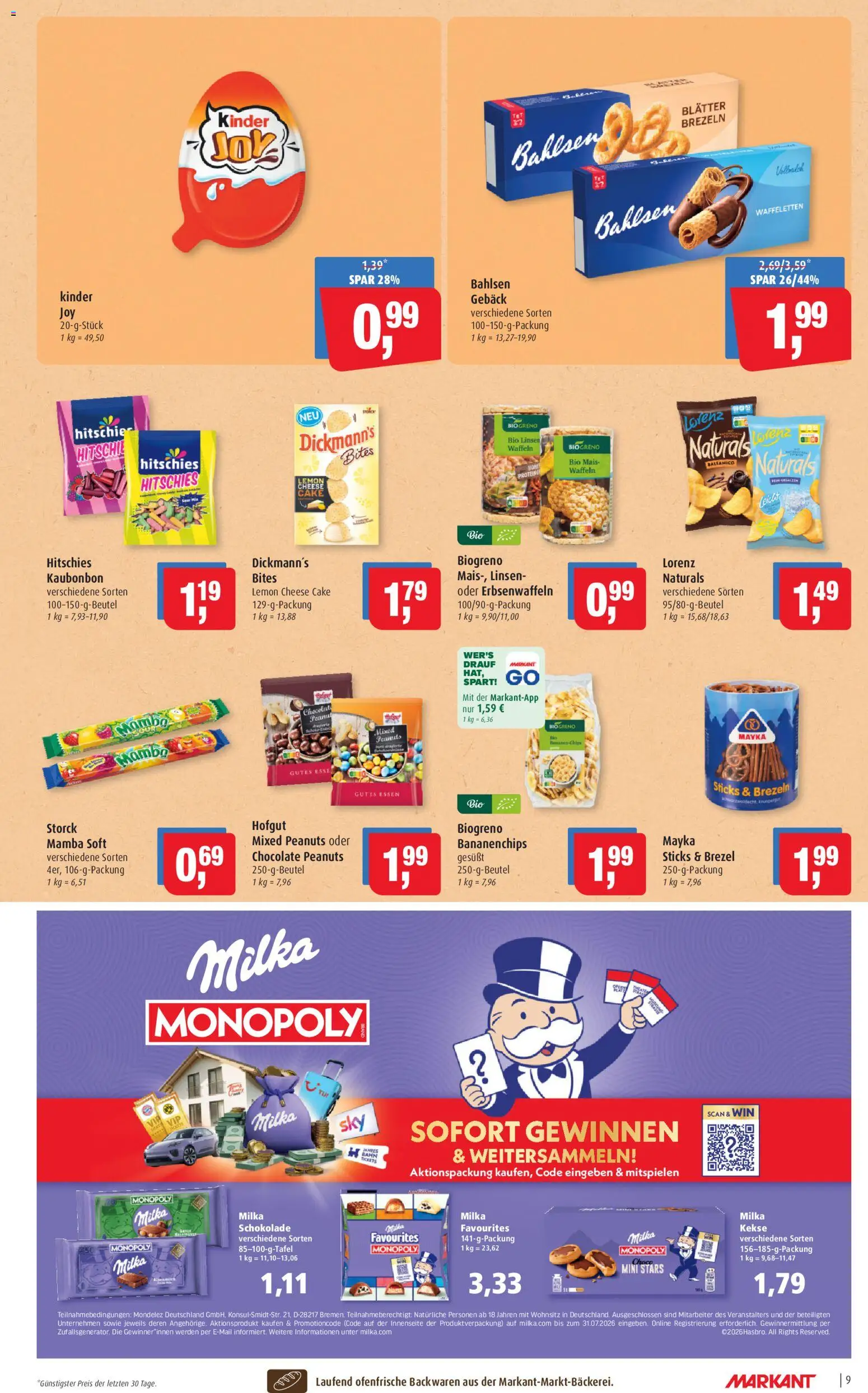 Markant Prospekt 	 – gültig ab 20.04.2026 | Seite: 9 | Produkte: Schokolade, Balsamico, Milka schokolade, Milka