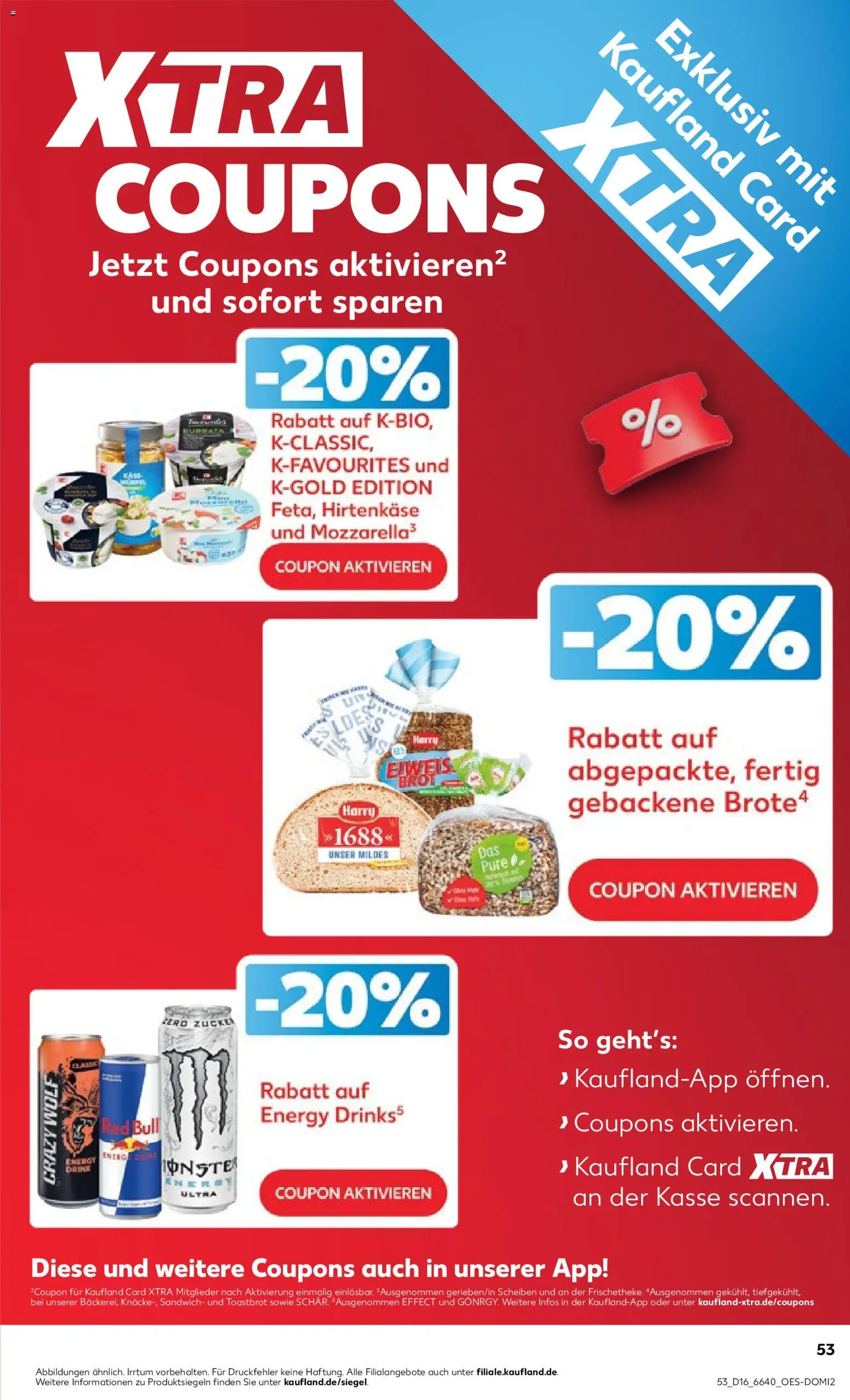 Kaufland Prospekt Stuttgart	 – gültig ab 16.04.2026 | Seite: 53 | Produkte: Red bull, Mozzarella, Toastbrot, Brot