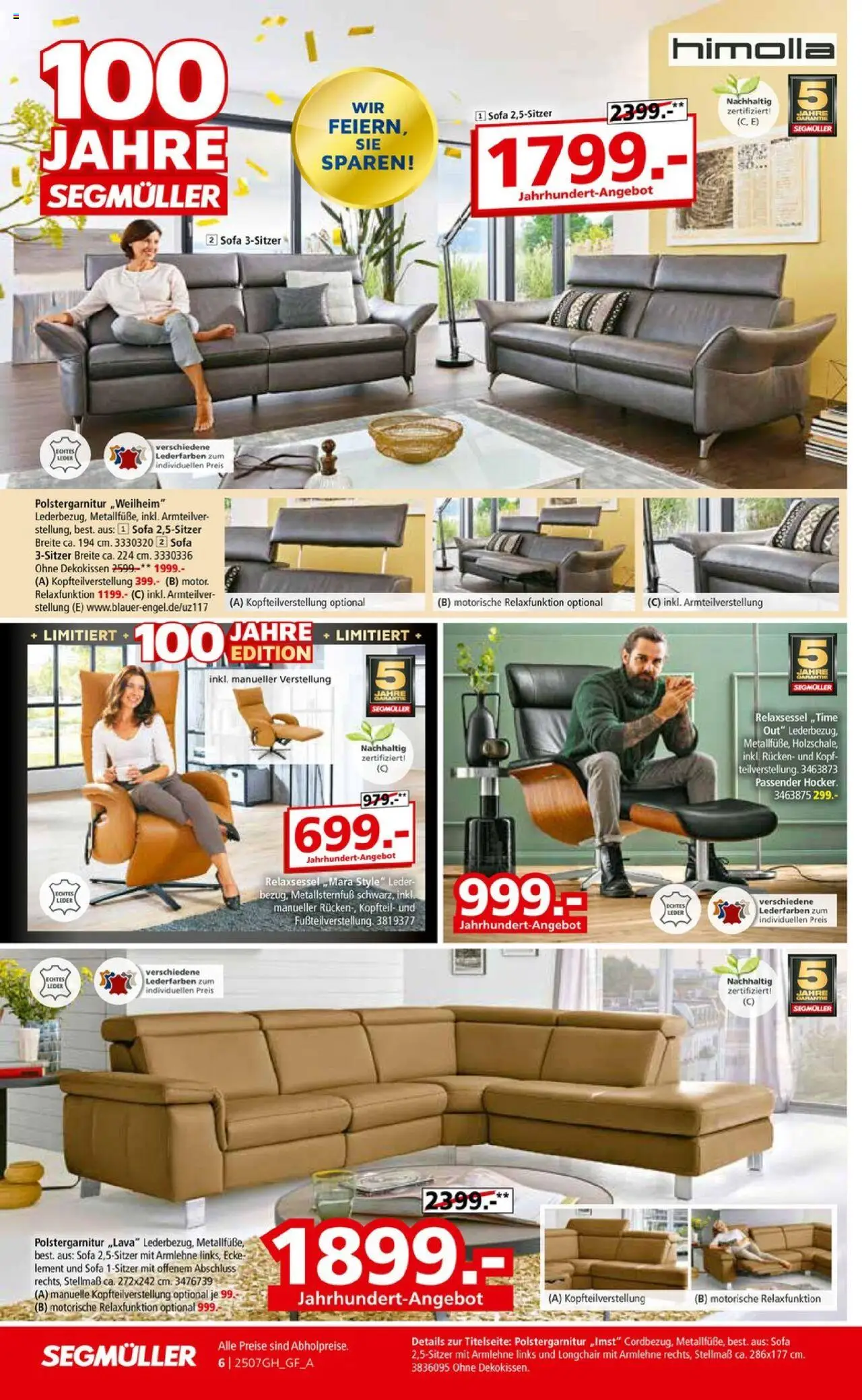 Segmüller Highlight - gültig ab dem 19.07.2025 | Seite: 8 | Produkte: Relaxsessel, Sofa