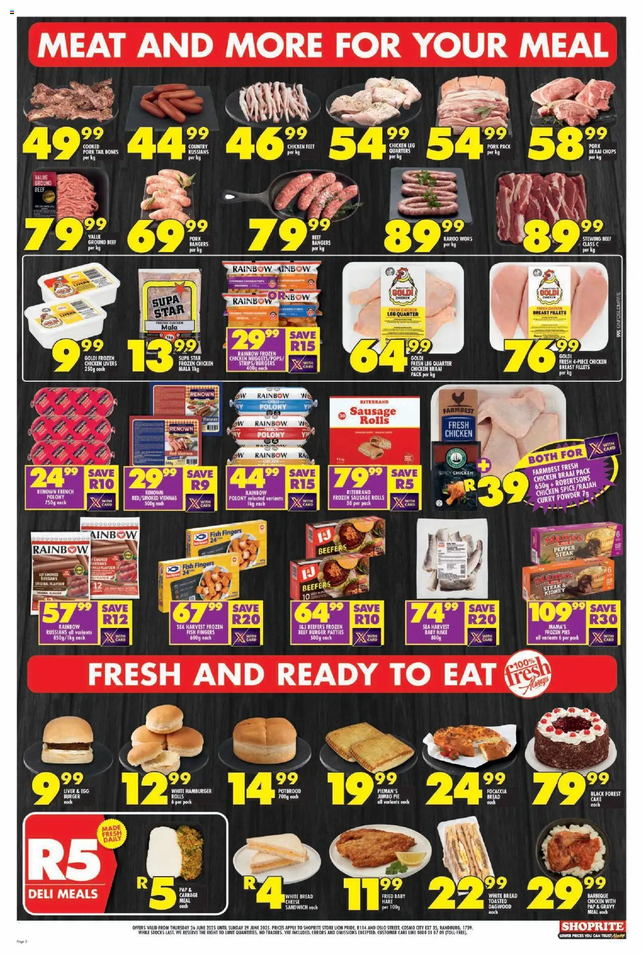 Shoprite Gauteng - Xtra Savings Grand Opening Lion Pride │ valid from 26.06.2025 | Page: 2 | Products: Bread, Fish, Gravy, Sausage