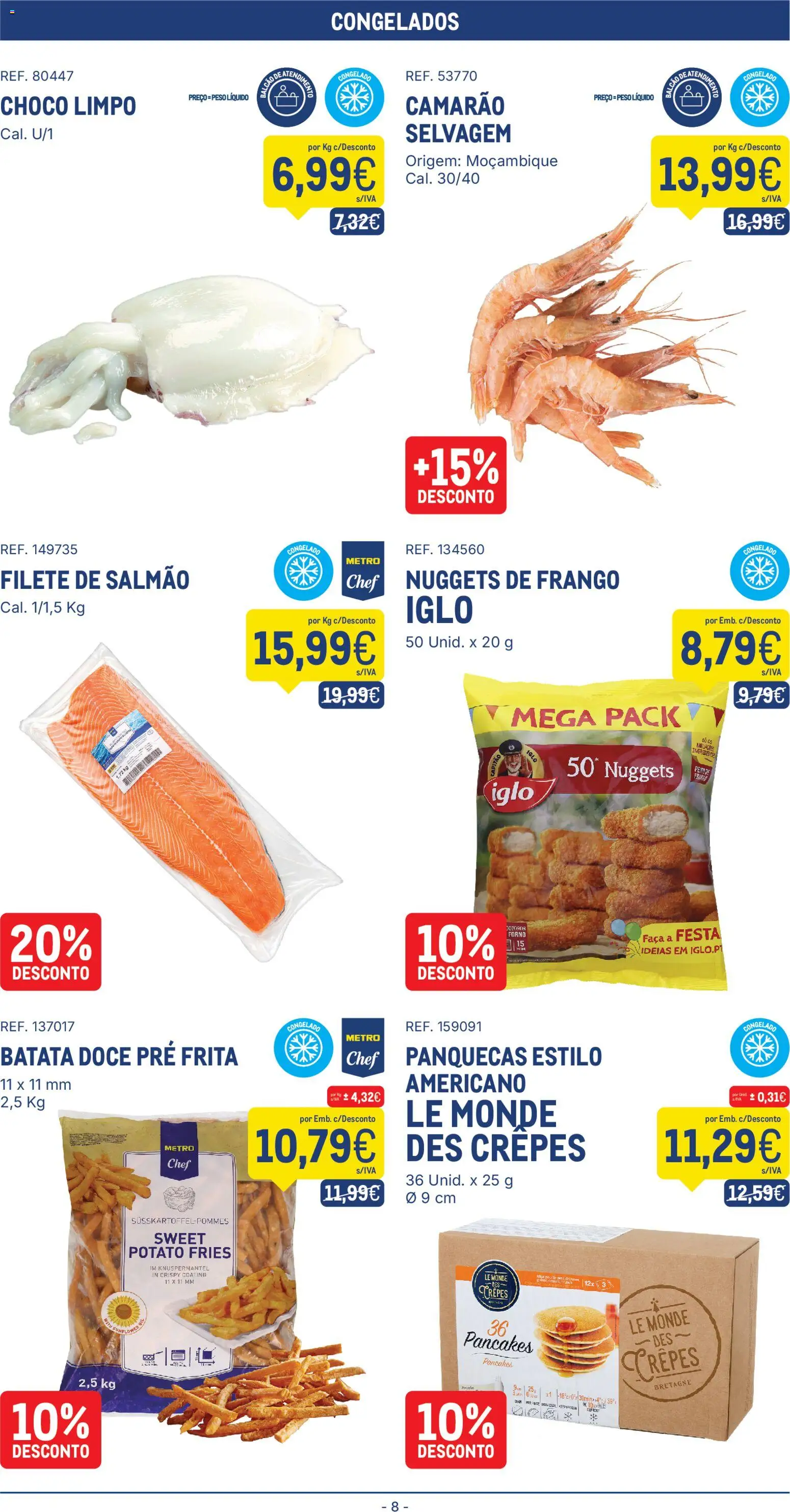 Makro folheto │ válido de 10.03.2026 | Página: 8 | Produtos: Batata, Faca, Capitão iglo, Salmão