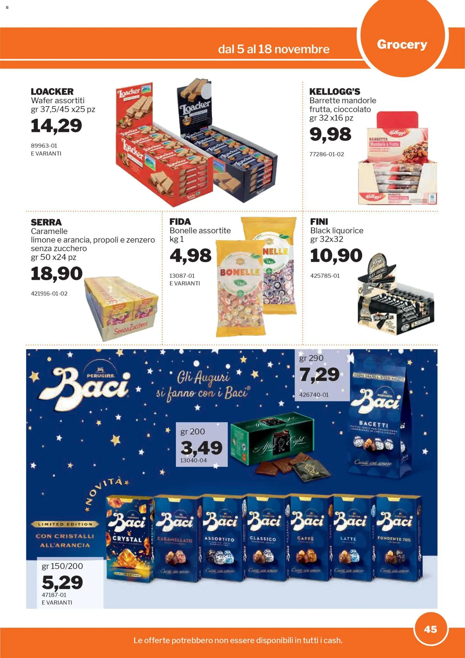 Volantino Sogegross del 05.11.2025 | Pagina: 45 | Prodotti: Caffè, Zucchero, Mandorle, Barretta