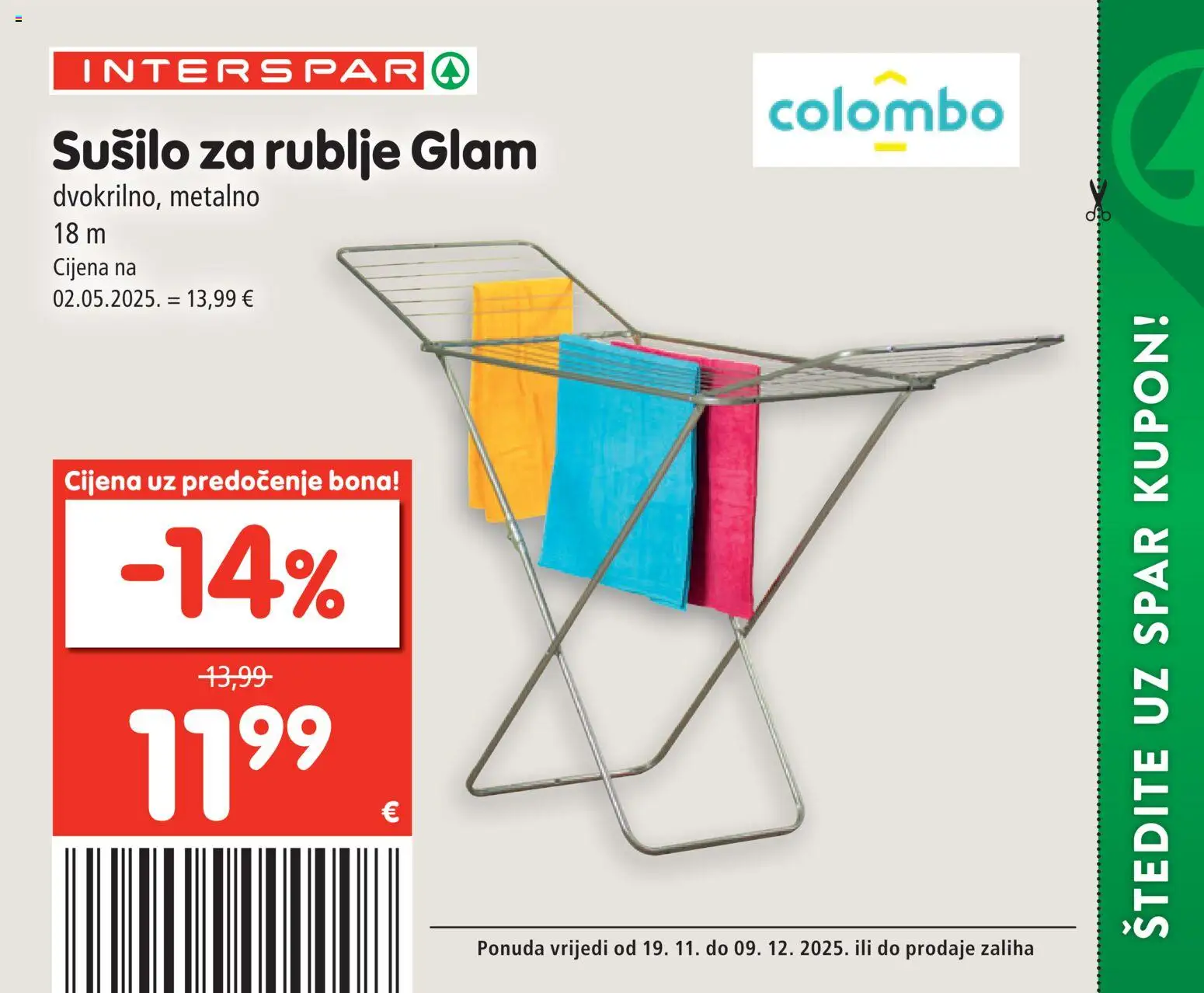 Interspar katalog | vrijedi od 19.11.2025 | Stranica: 62 | Proizvodi: Sušilo za rublje