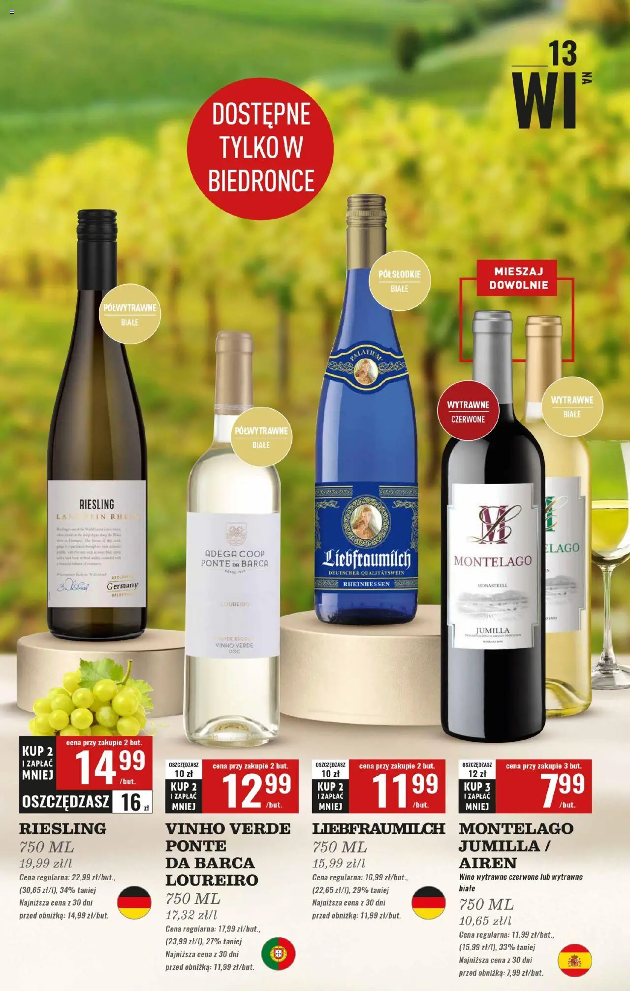 Biedronka gazetka - Czas na toast od 08.09.2025 | Strona: 13 | Produkty: Riesling, Wino