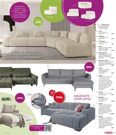 Möbel Martin  Einfach, schnell, stylisch - frische Wohnideen für Ihr Zuhause - gültig ab dem 24.07.2025 | Seite: 3 | Produkte: Hocker, Ecksofa, Vitrine, Barwagen