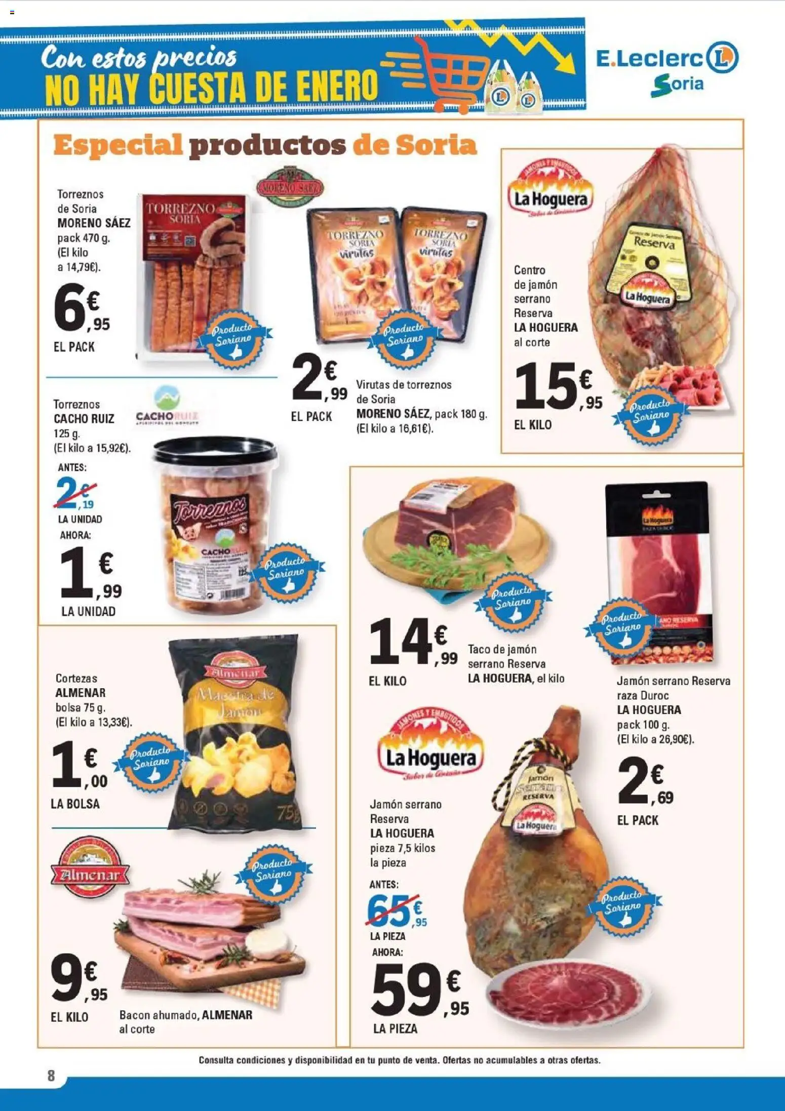 E.Leclerc folleto │ válido desde el 14.01.2026 | Página: 8 | Productos: Jamón serrano, Jamón, Bolsa