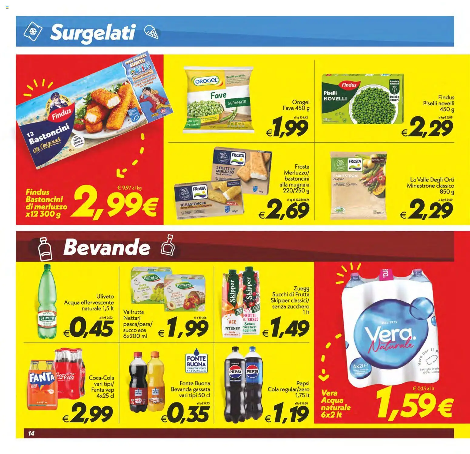 Volantino SuperConveniente del 24.02.2026 | Pagina: 14 | Prodotti: Minestrone, Merluzzo, Frutta, Pepsi
