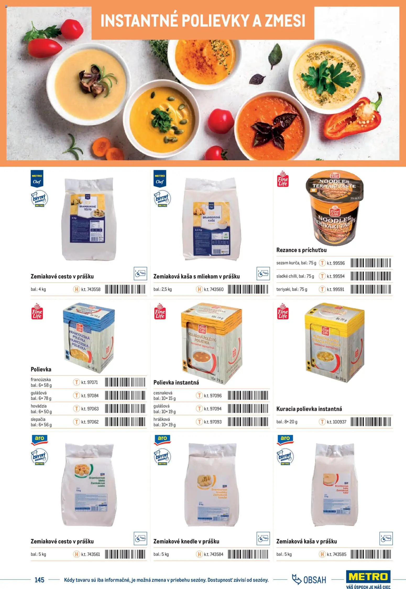 Nové Metro akcie – leták je platný od 01.01.2025 | Strana: 145 | Produkty: Rezance