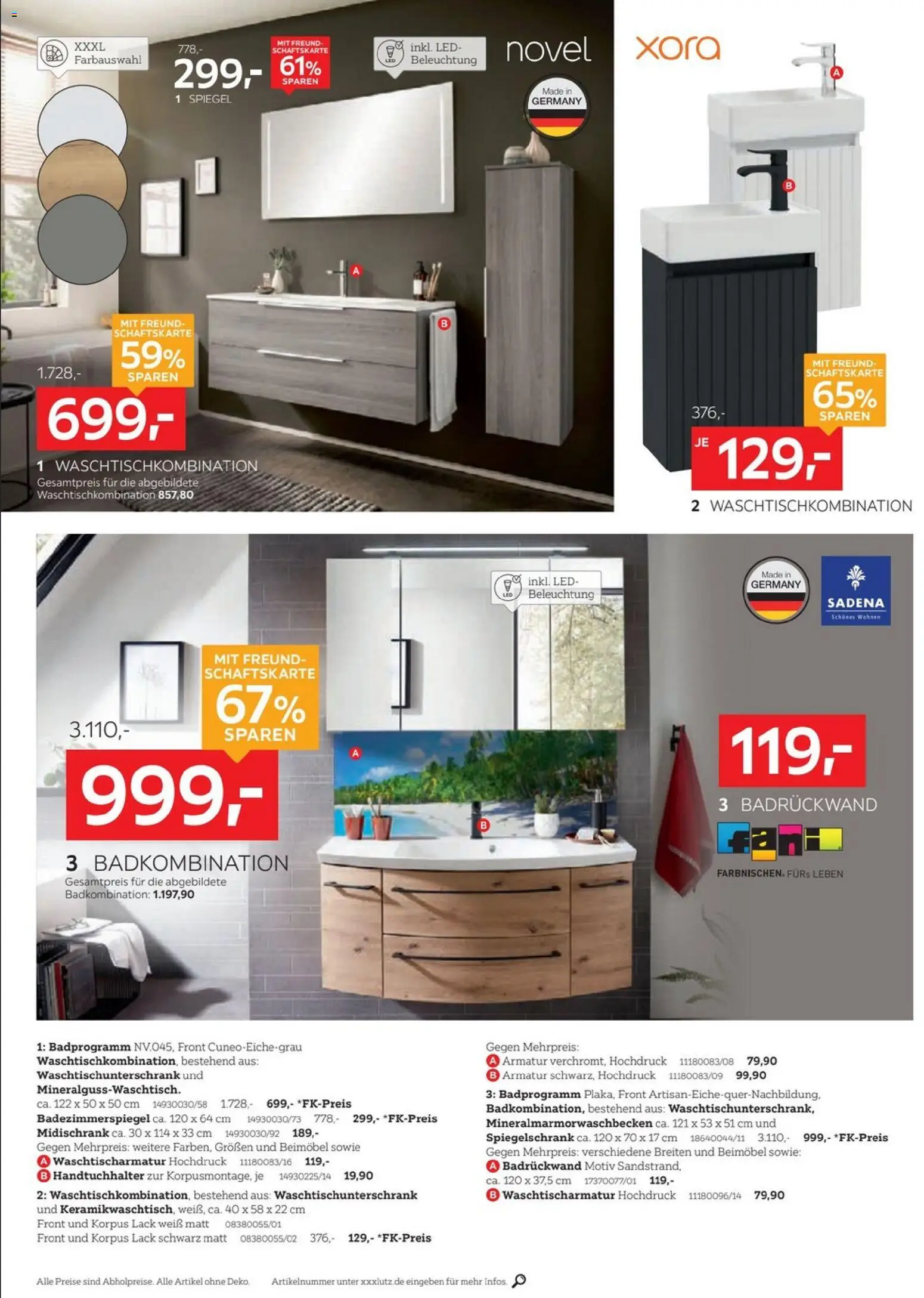 XXXL Lutz Nr. 1 beim Preis – gültig ab 18.01.2026 | Seite: 20 | Produkte: Handtuchhalter, Armatur, Spiegelschrank, Midischrank