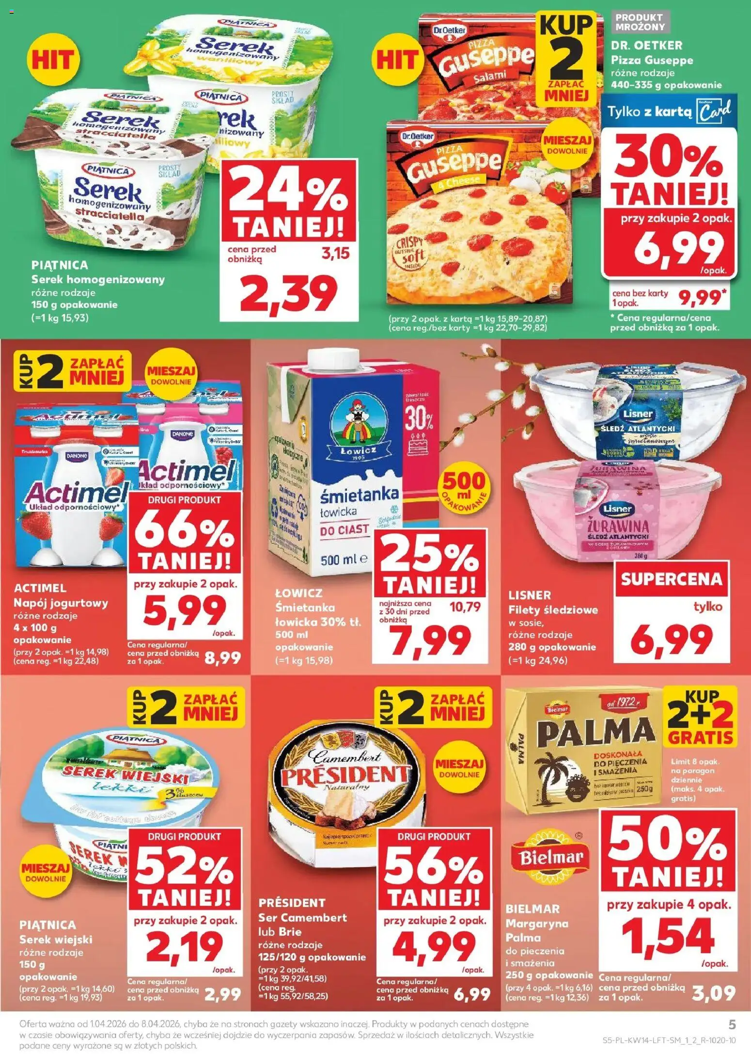 Kaufland gazetka od 01.04.2026 | Strona: 5 | Produkty: Śledź, Żurawina, Salami, Pizza