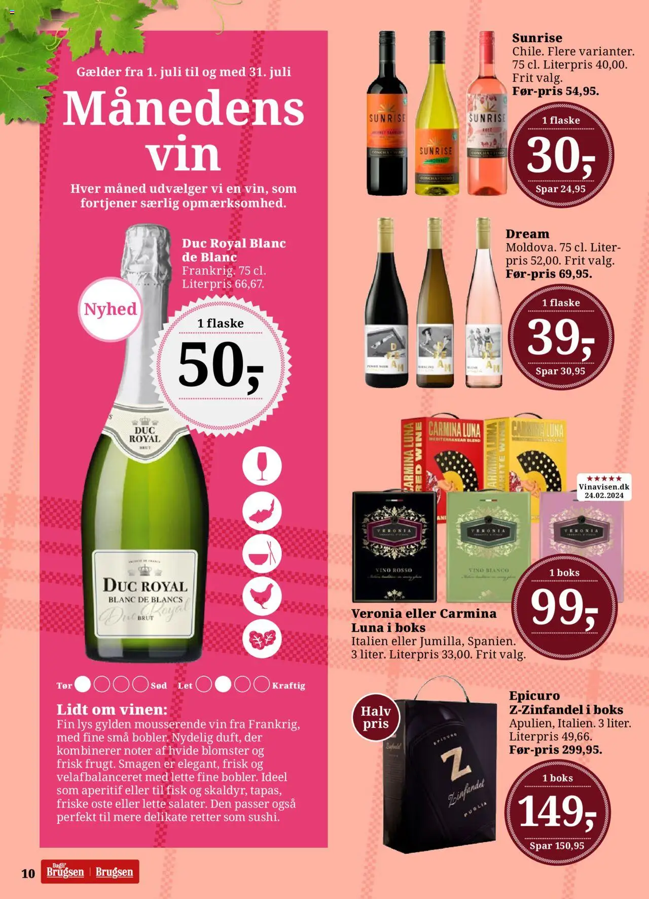 Dagli'Brugsen Tilbudsavis gyldig fra 04.07.2025 | Side: 11 | Produkter: Boks, Vin, Fisk, Søm