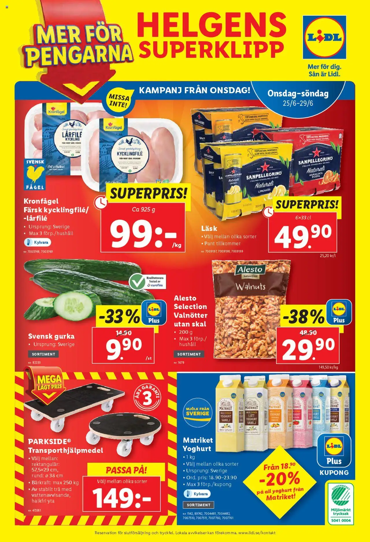Lidl reklamblad aktuell från 23.06.2025 | Sida: 27 | Produkter: Kycklingfile, Mjölk, Yoghurt, Gurka