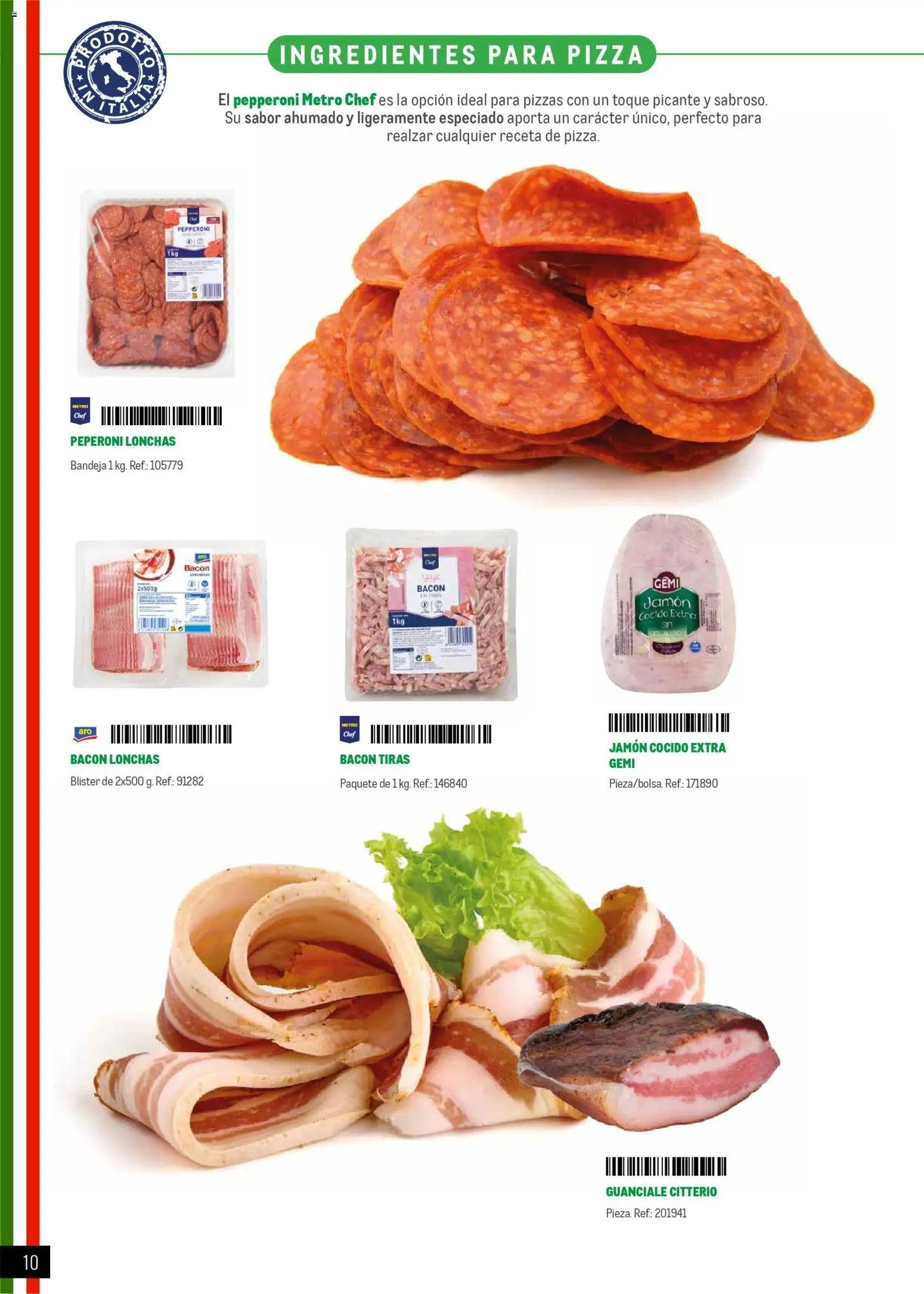 Makro Restaurantes italianos Centro │ válido desde el 27.03.2026 | Página: 10 | Productos: Jamón, Jamón cocido, Pizza, Bandeja