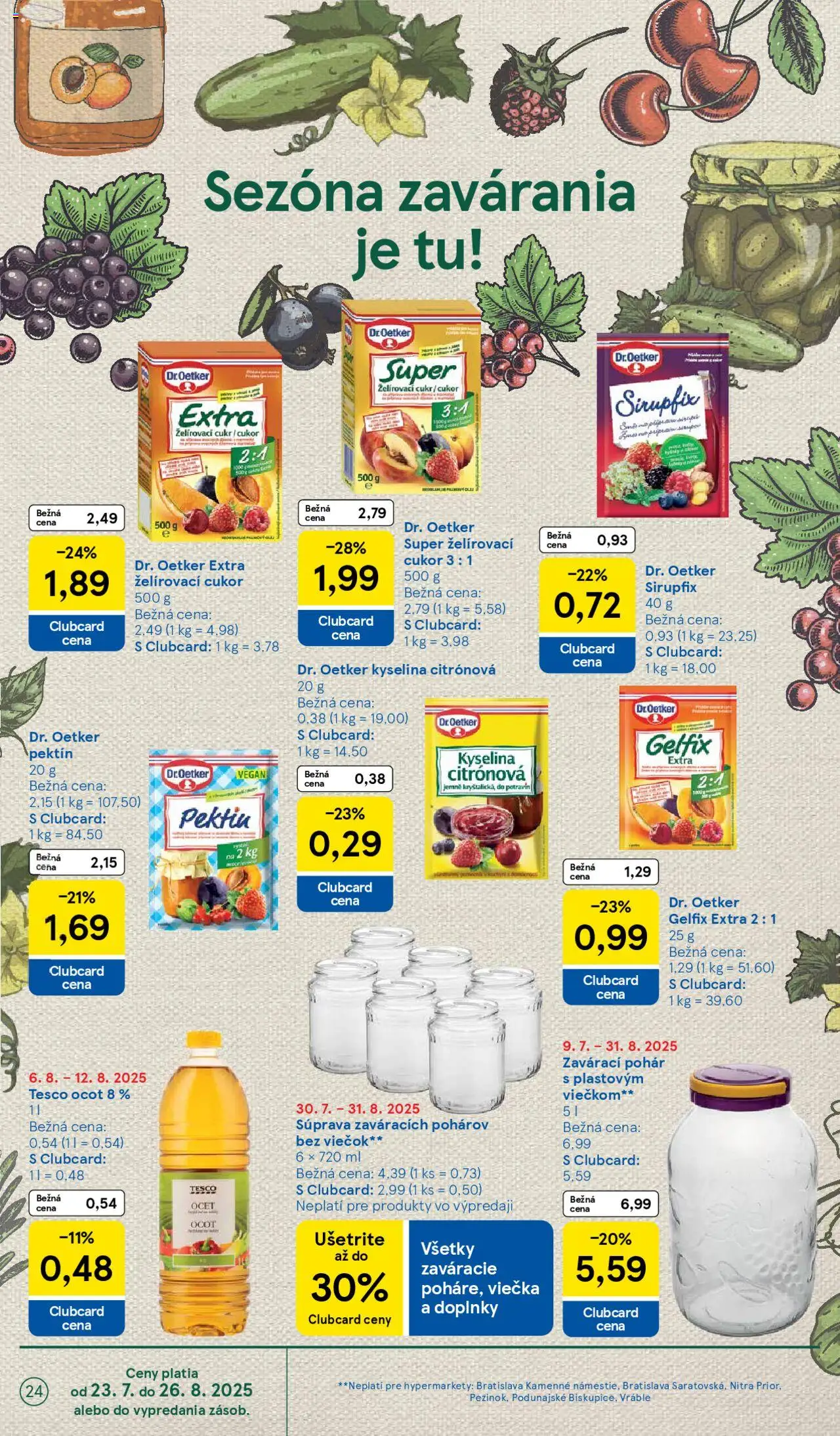 Tesco Hypermarket - leták │ platný od 06.08.2025 | Strana: 24 | Produkty: Cukor, Jar, Ocot